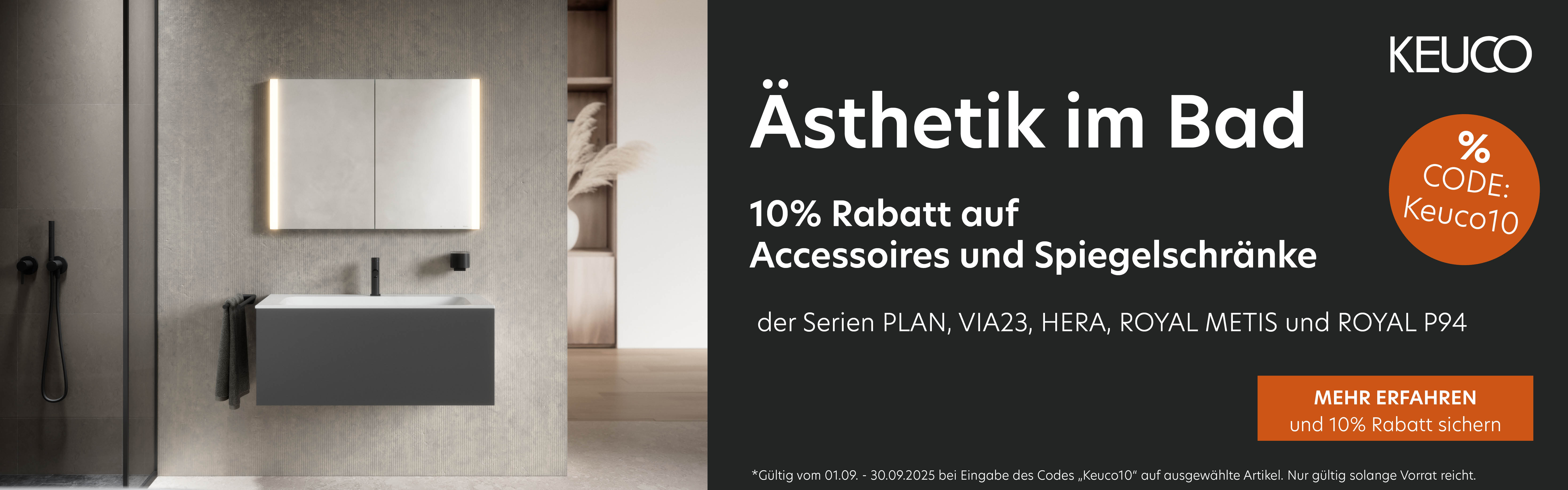 10% sparen auf ausgewählte Keuco Produkte