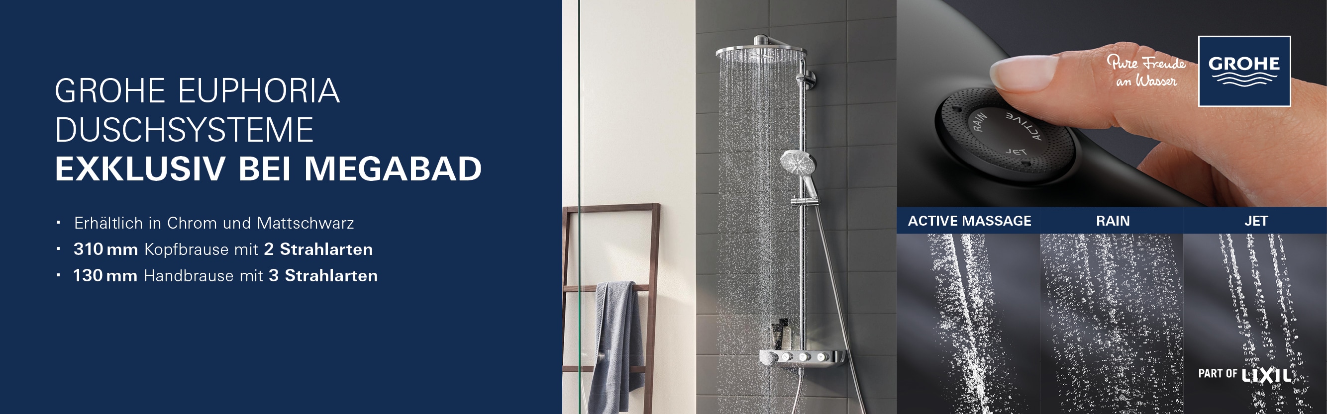 Das neue GROHE Euphoria Duschsysteme – exklusiv bei MEGABAD