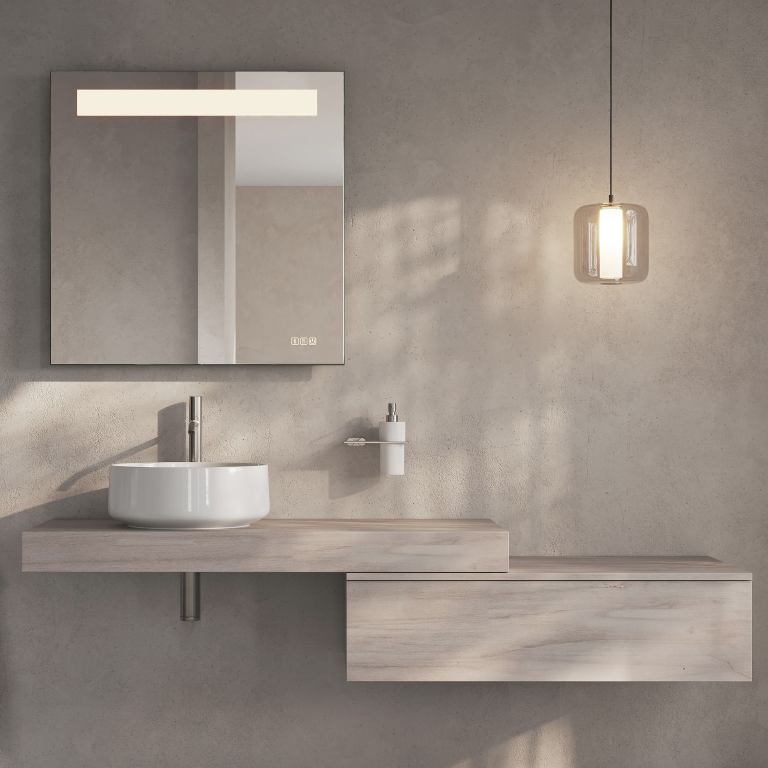 ALLUVION Aurora Soundwave Lichtspiegel B: 80 x H: 80 cm, mit LED-Beleuchtung und integrierten Lautsprechern 3