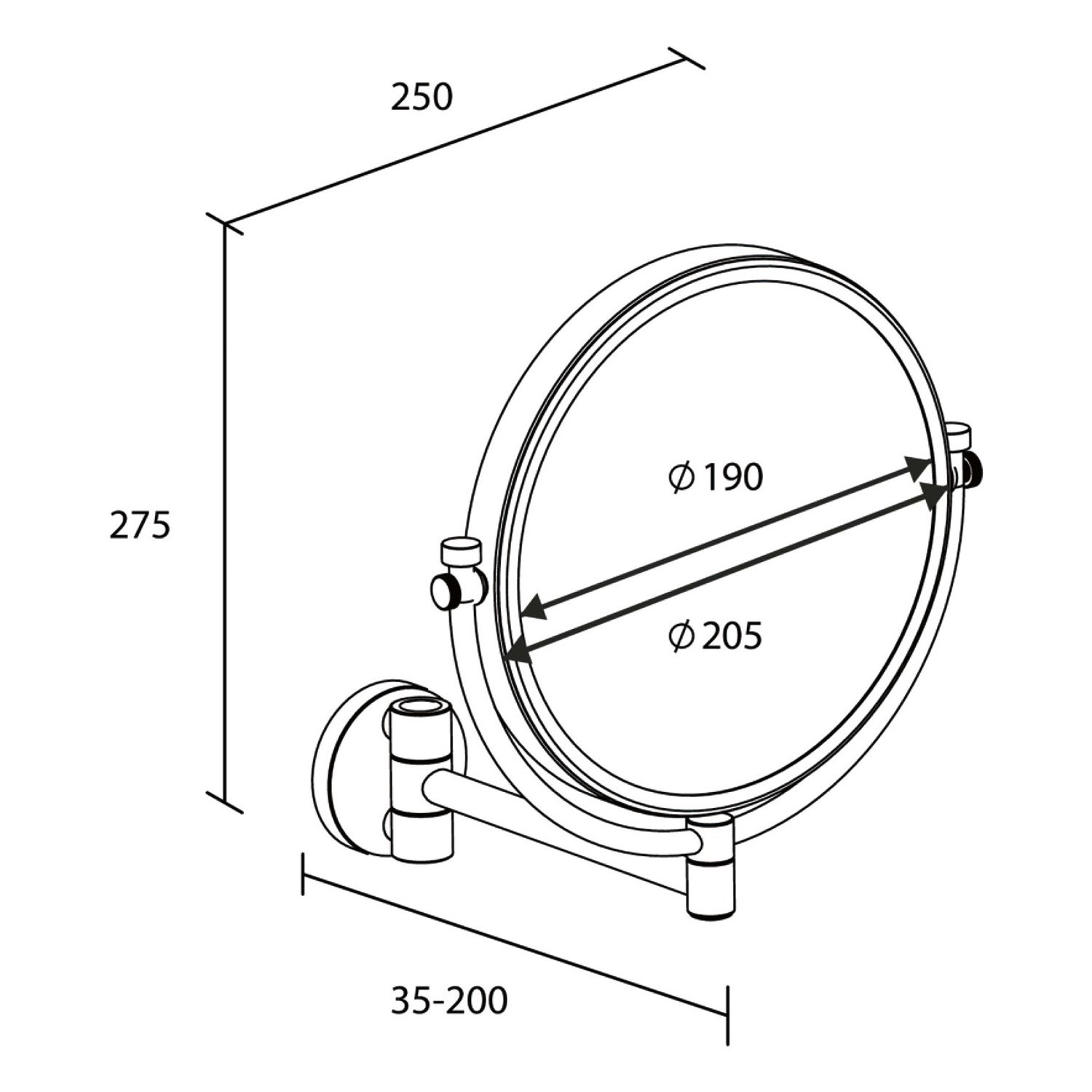 Bravat TRIPOLI Miroir de cosmétique rond 2