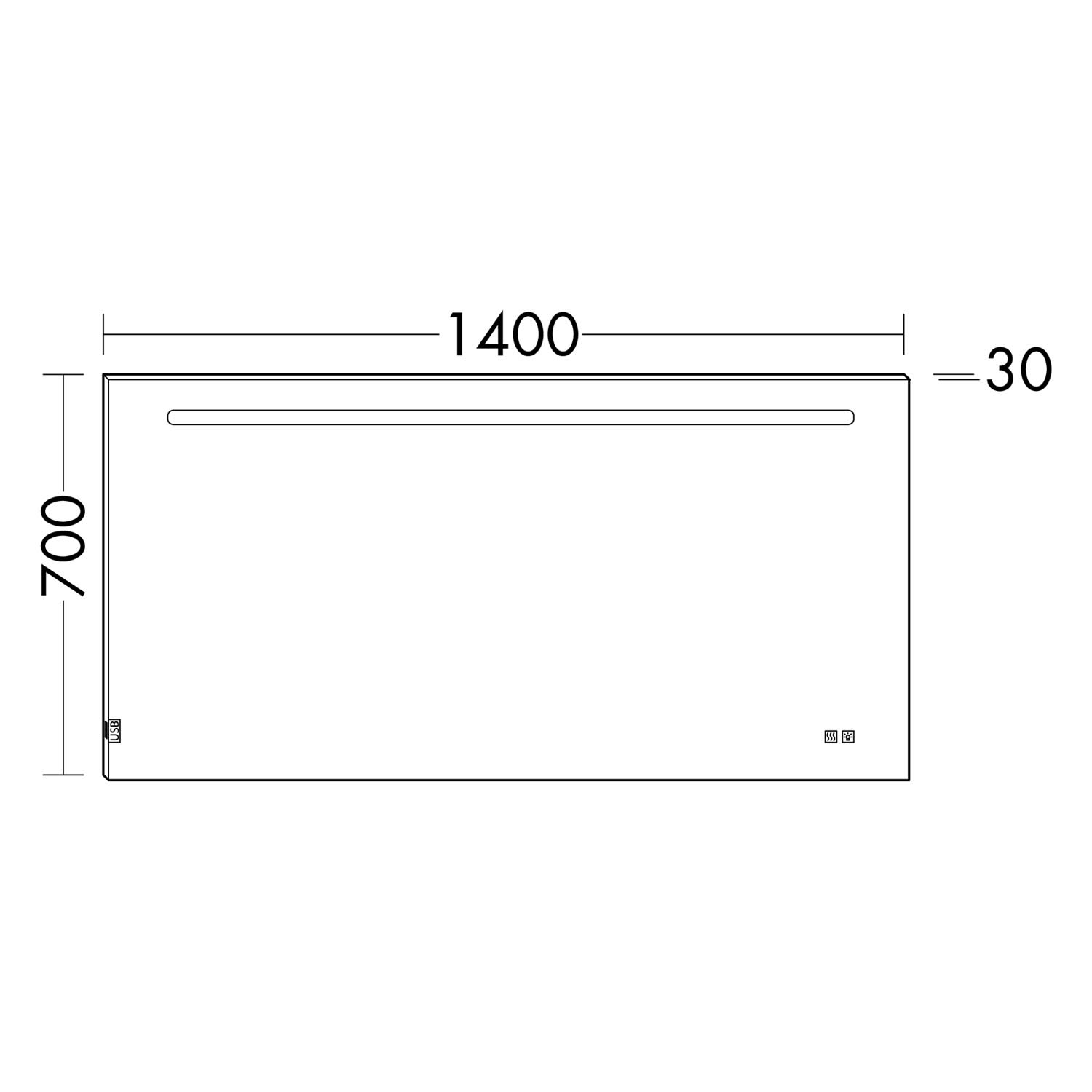 burgbad Eqio Leuchtspiegel mit LED-Beleuchtung horizontal 140 cm 2