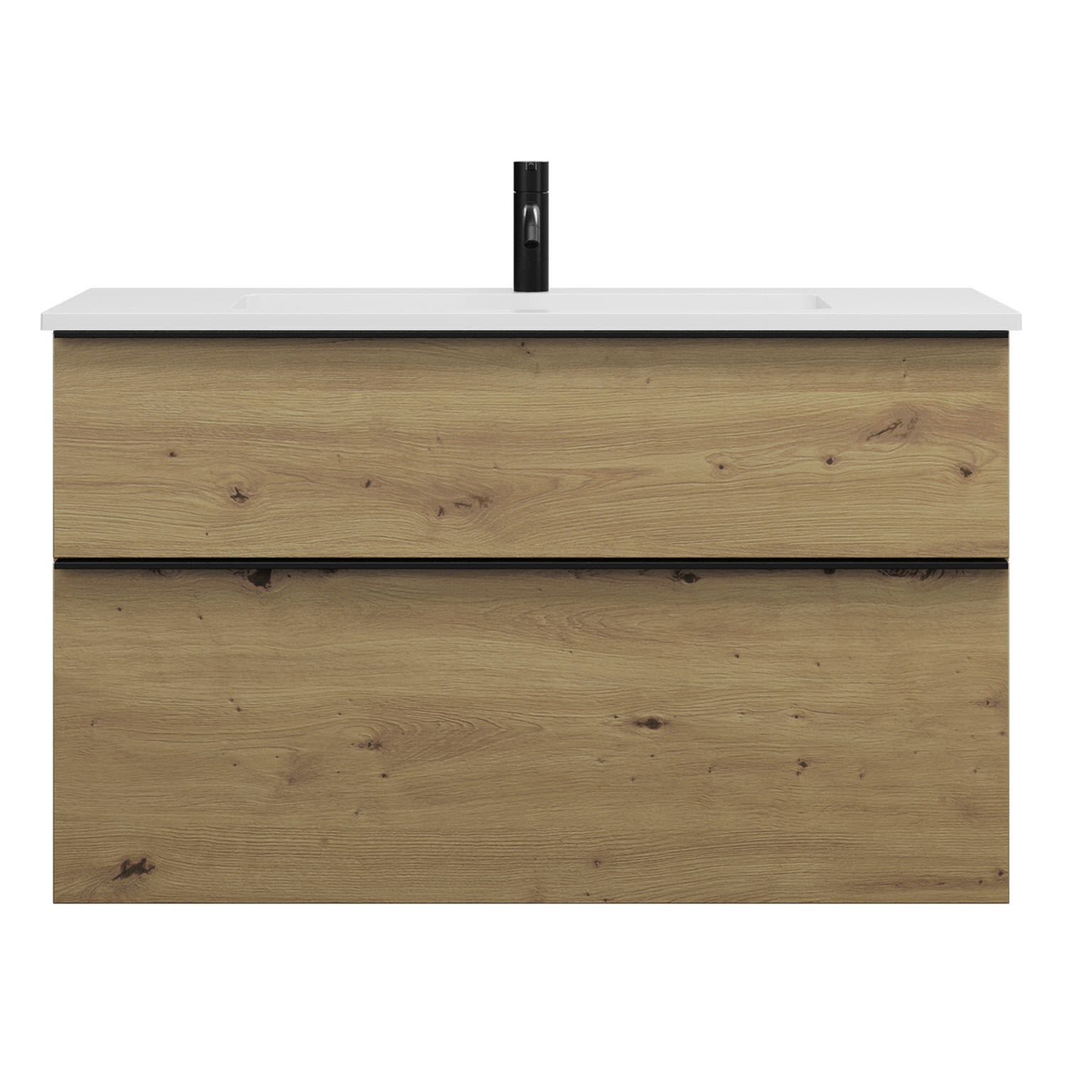burgbad Eqio Waschtischkombination mit Mineralguss-Waschtisch, 102 cm, mit Griffleiste G0252 10