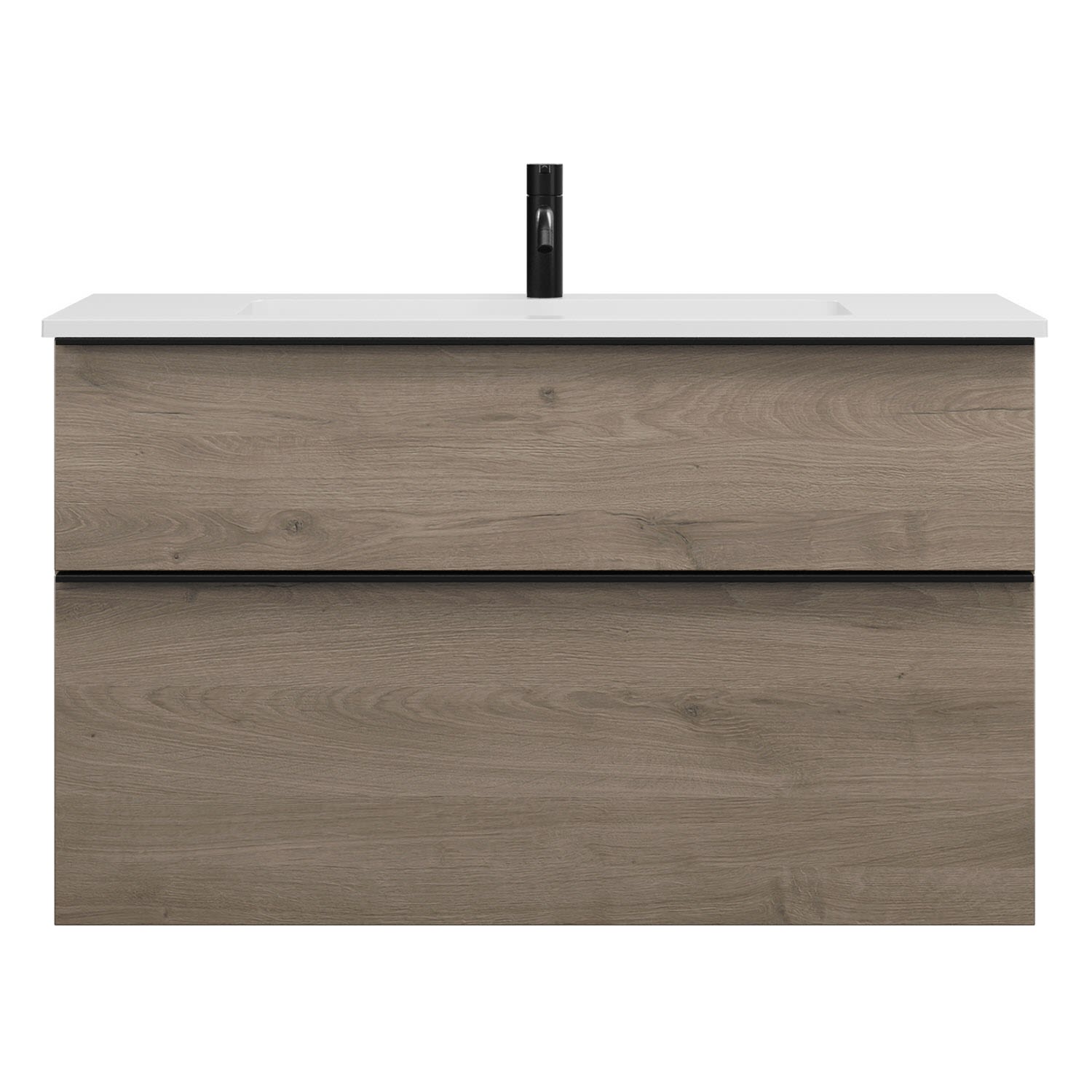 burgbad Eqio Waschtischkombination mit Mineralguss-Waschtisch, 102 cm, mit Griffleiste G0252 2