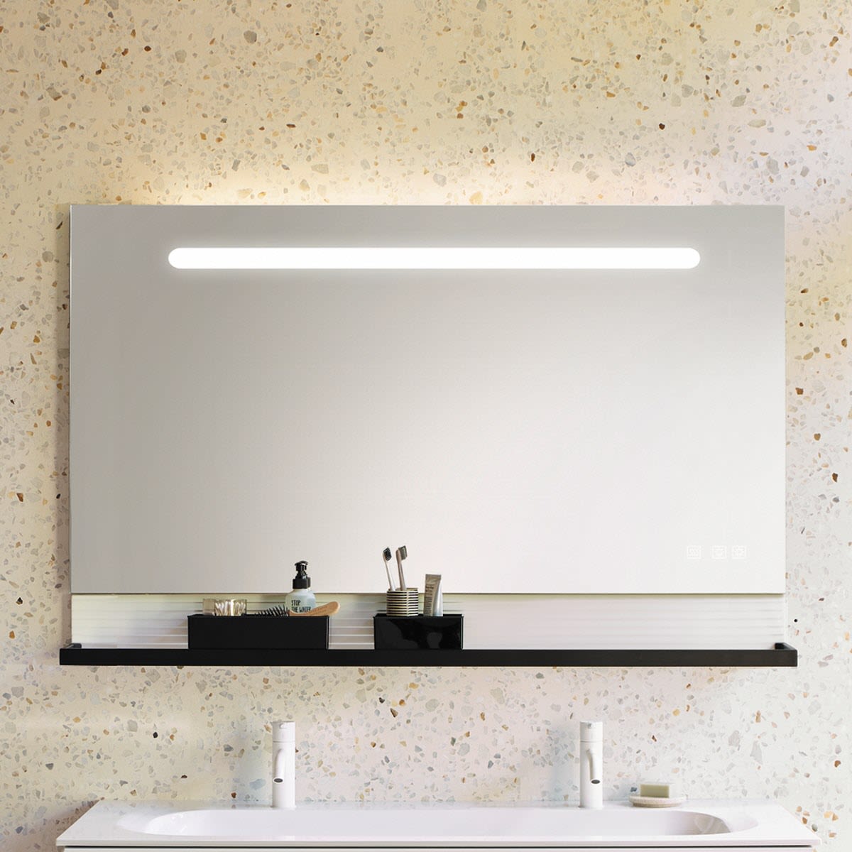 burgbad Fiumo Leuchtspiegel mit horizontaler LED-Beleuchtung 140 x 81,7 cm