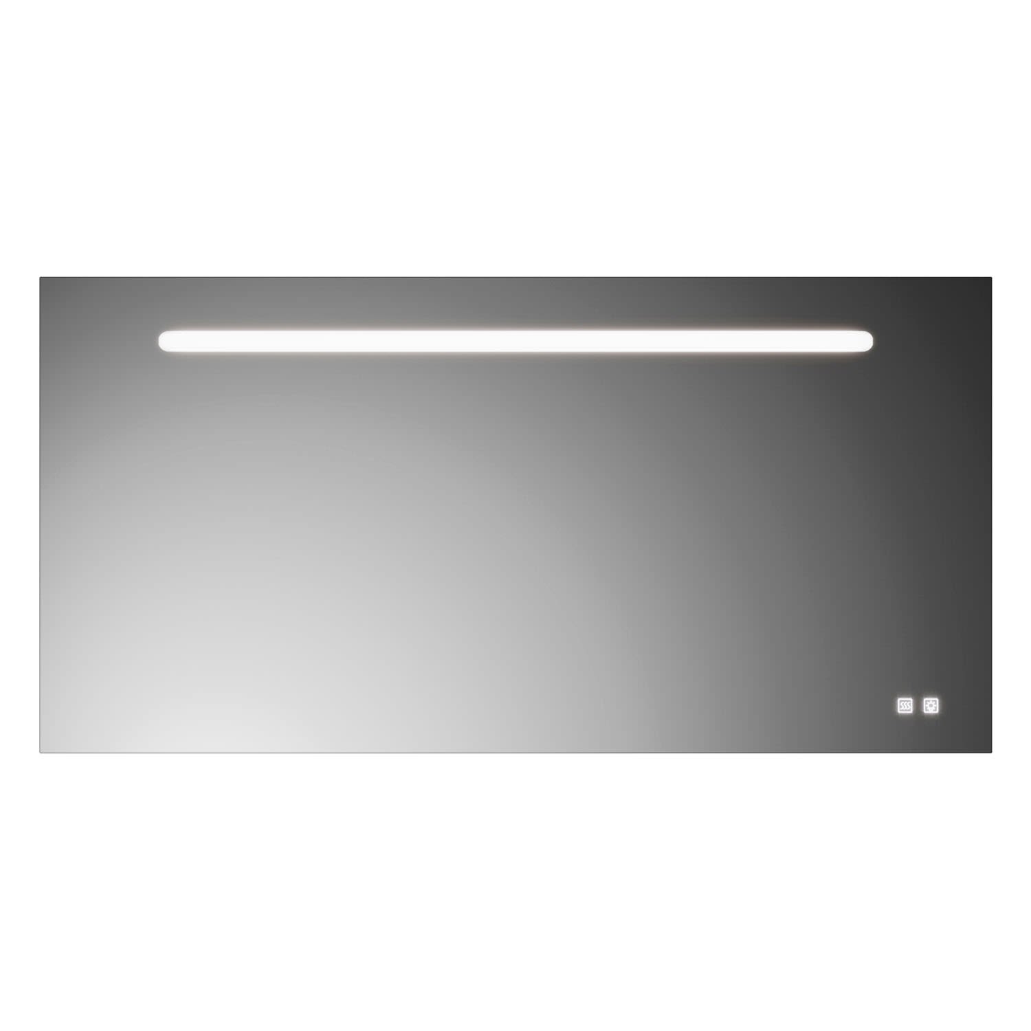 burgbad Lin20 Badspiegel mit LED-Beleuchtung und Spiegelheizung in 140 cm Breite
