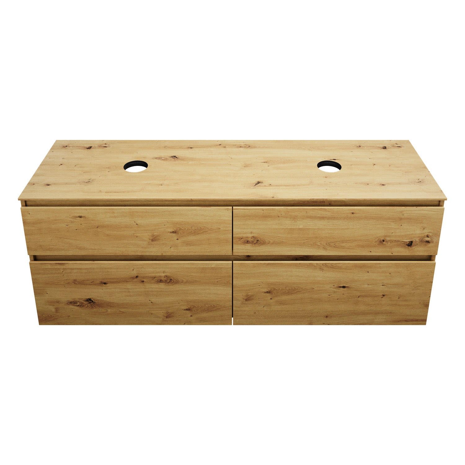 burgbad Lin20 Waschtischunterschrank mit Konsolenplatte 160 cm, 4 Auszüge, Beckenausschnitt links und rechts 6