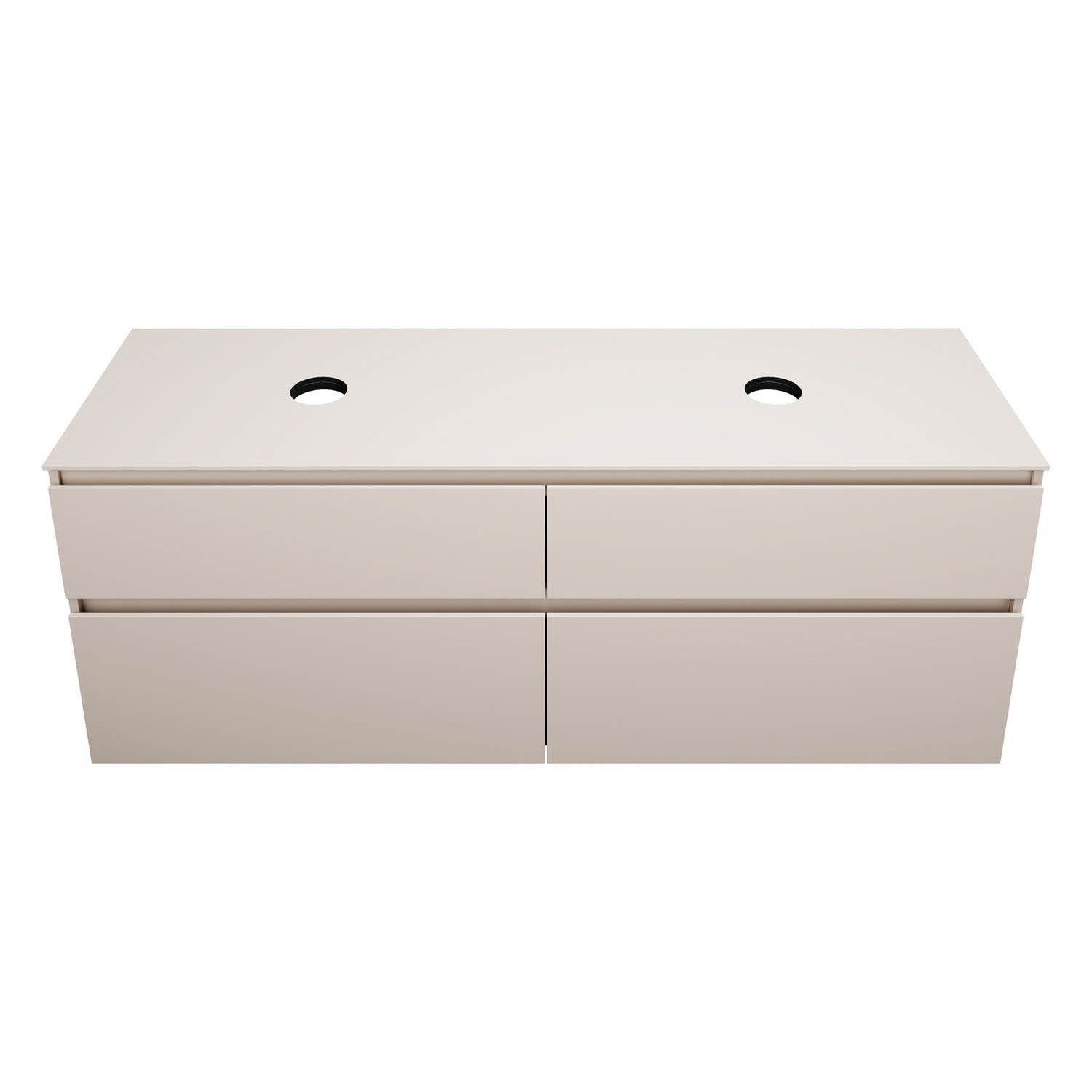 burgbad Lin20 Waschtischunterschrank mit Konsolenplatte 160 cm, 4 Auszüge, Beckenausschnitt links und rechts 2