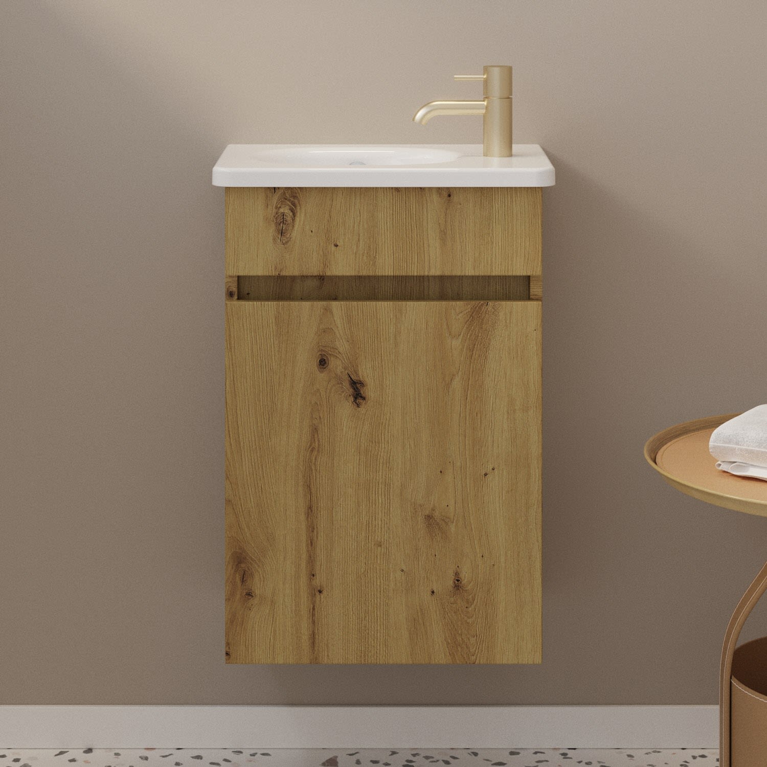 burgbad Liniq Waschtisch mit Unterschrank 45,5 cm, Badmöbel, WYMG042F6590-SET