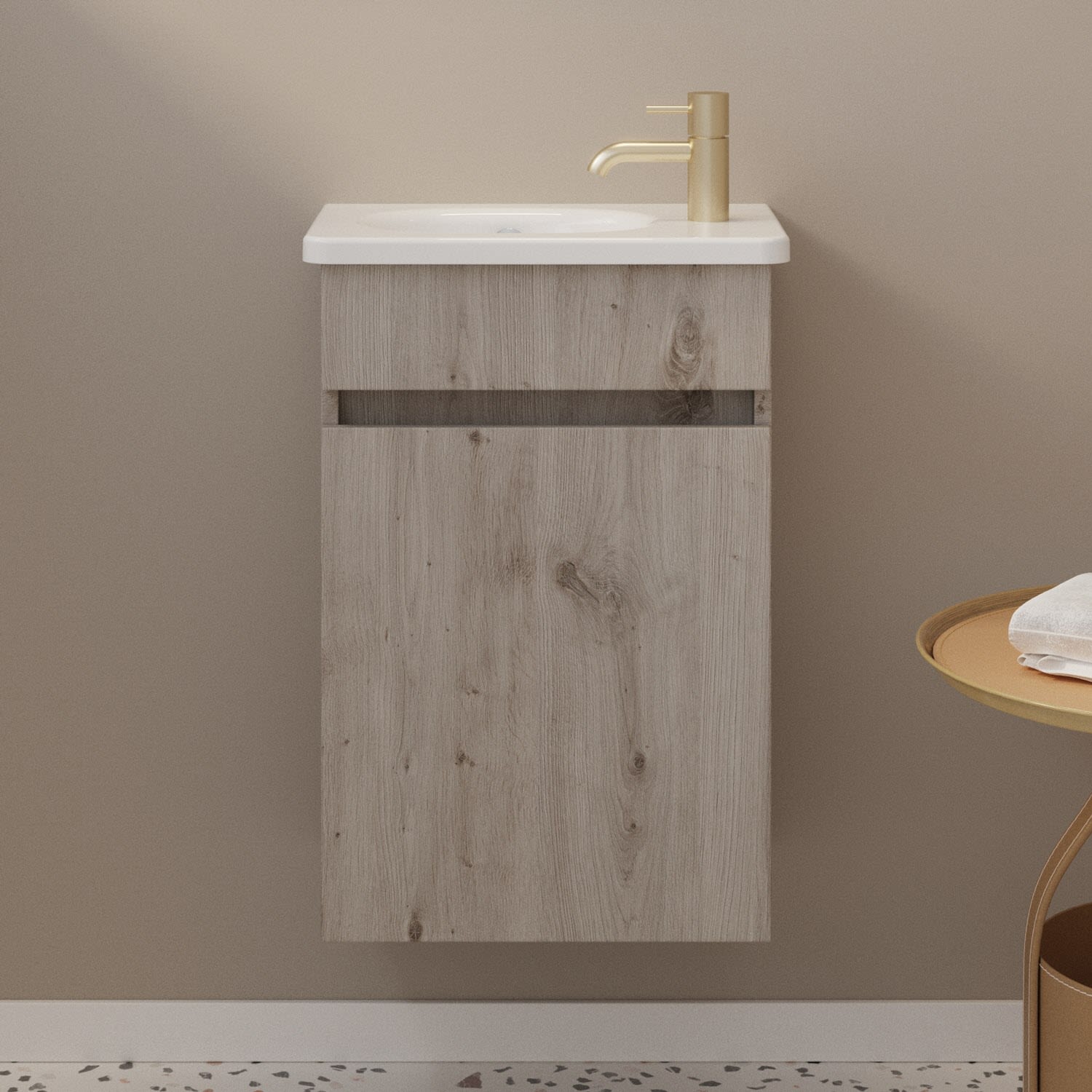 burgbad Liniq Waschtisch mit Unterschrank 45,5 cm, Badmöbel, WYMG042F6591-SET