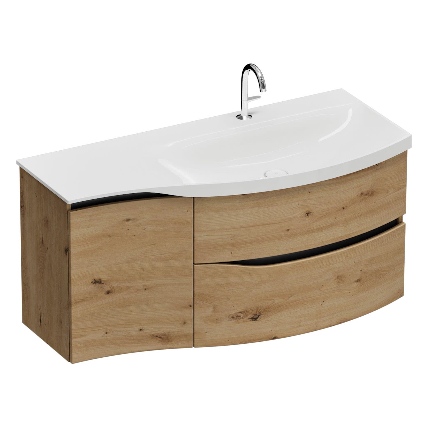 burgbad Sinea 3.0 Mineralguss-Waschtisch mit Unterschrank, 122 cm, mit Griffleiste G0292 5