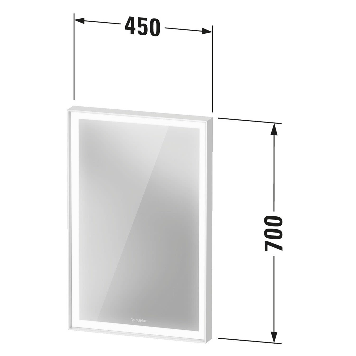 Duravit L-Cube Spiegel mit Beleuchtung 45 x 70 cm 4