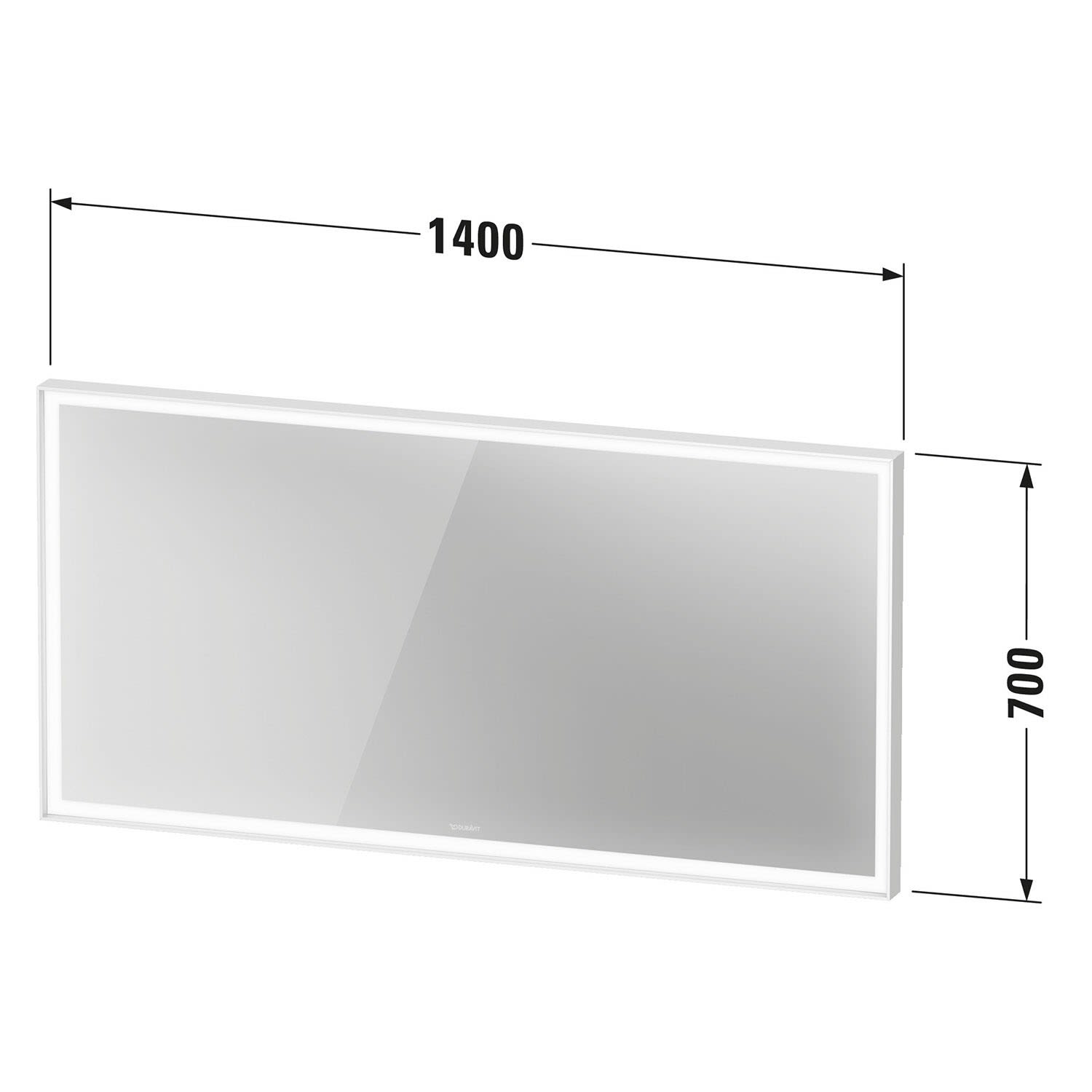 Duravit L-Cube Mirror with Lighting 140 x 70 cm, with Mirror Heating 2