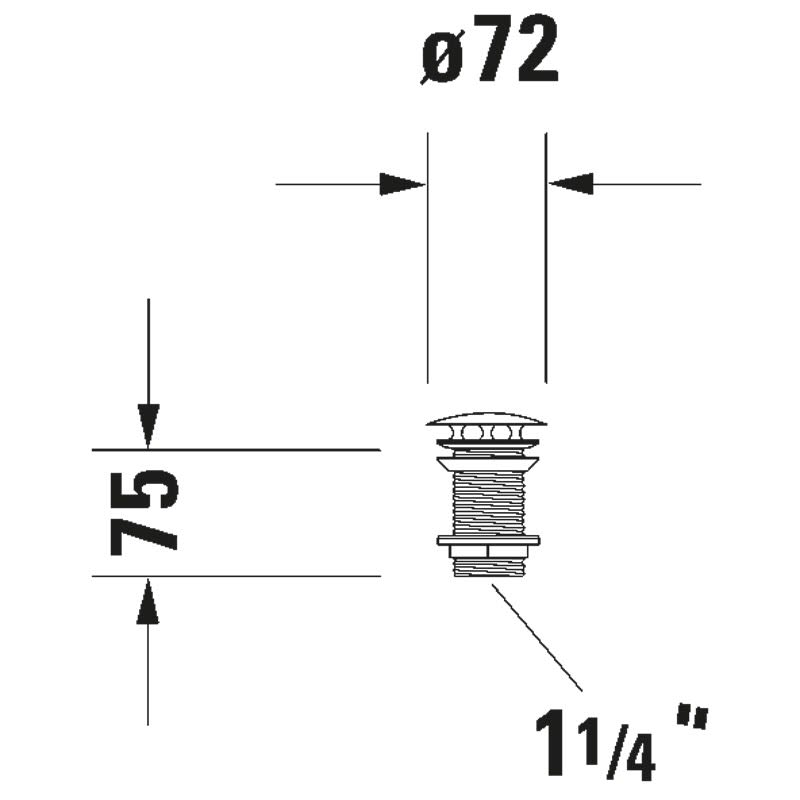 Duravit 0050381000 Valve 80 mm Chrome 3