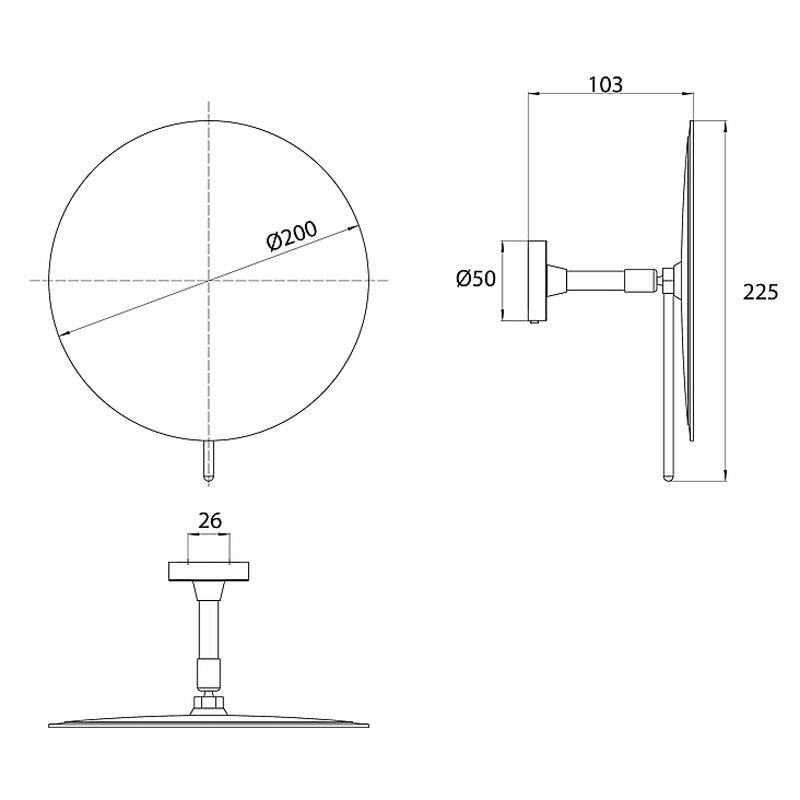 Emco round white Kosmetikspiegel Wandmodell mit emco glue-system, 3-fach Vergrößerung, rund Ø 20 cm 2