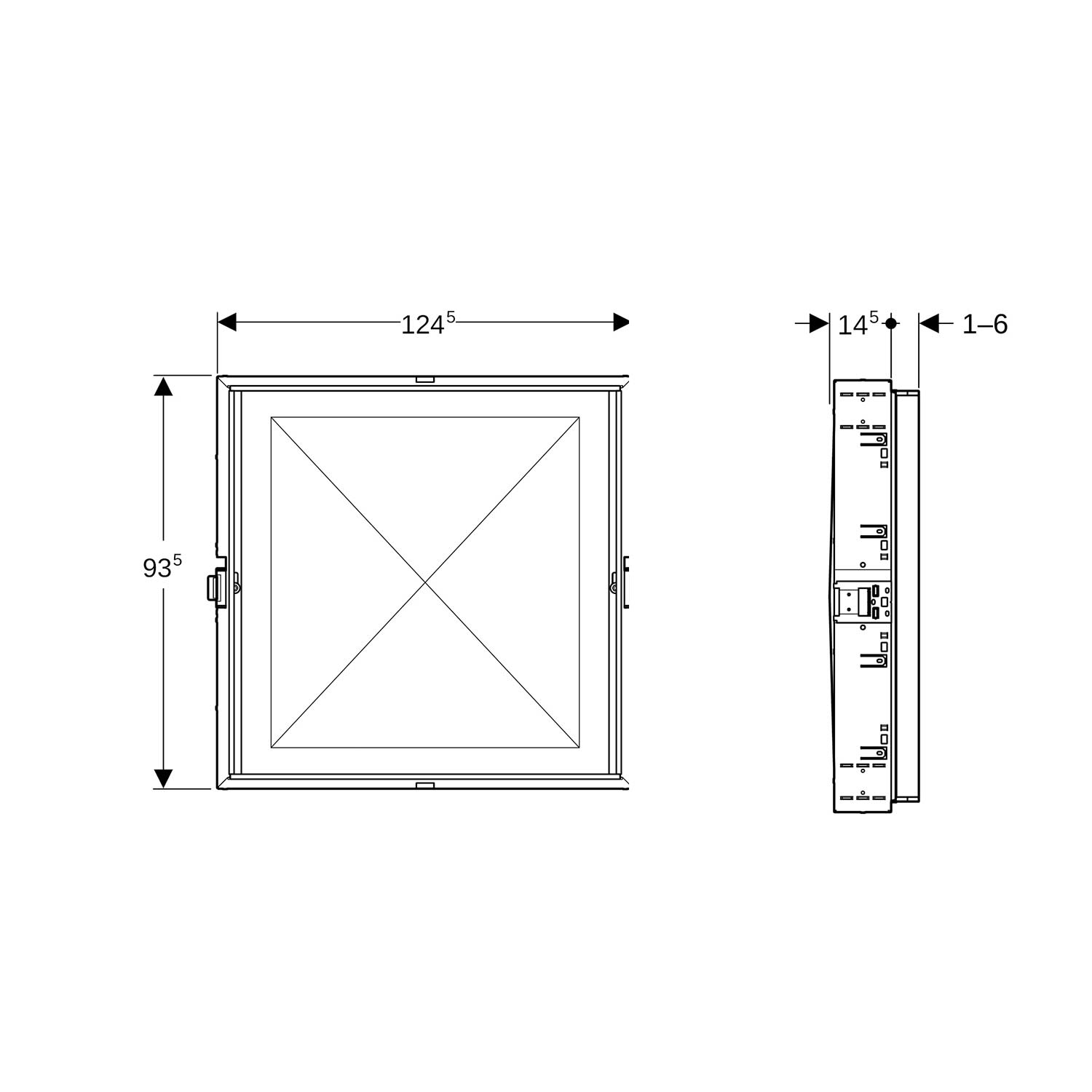 Geberit One box 111945001 Largeur 120 cm, pour armoire de toilette, hauteur 90 cm, pour cloison sèche 3
