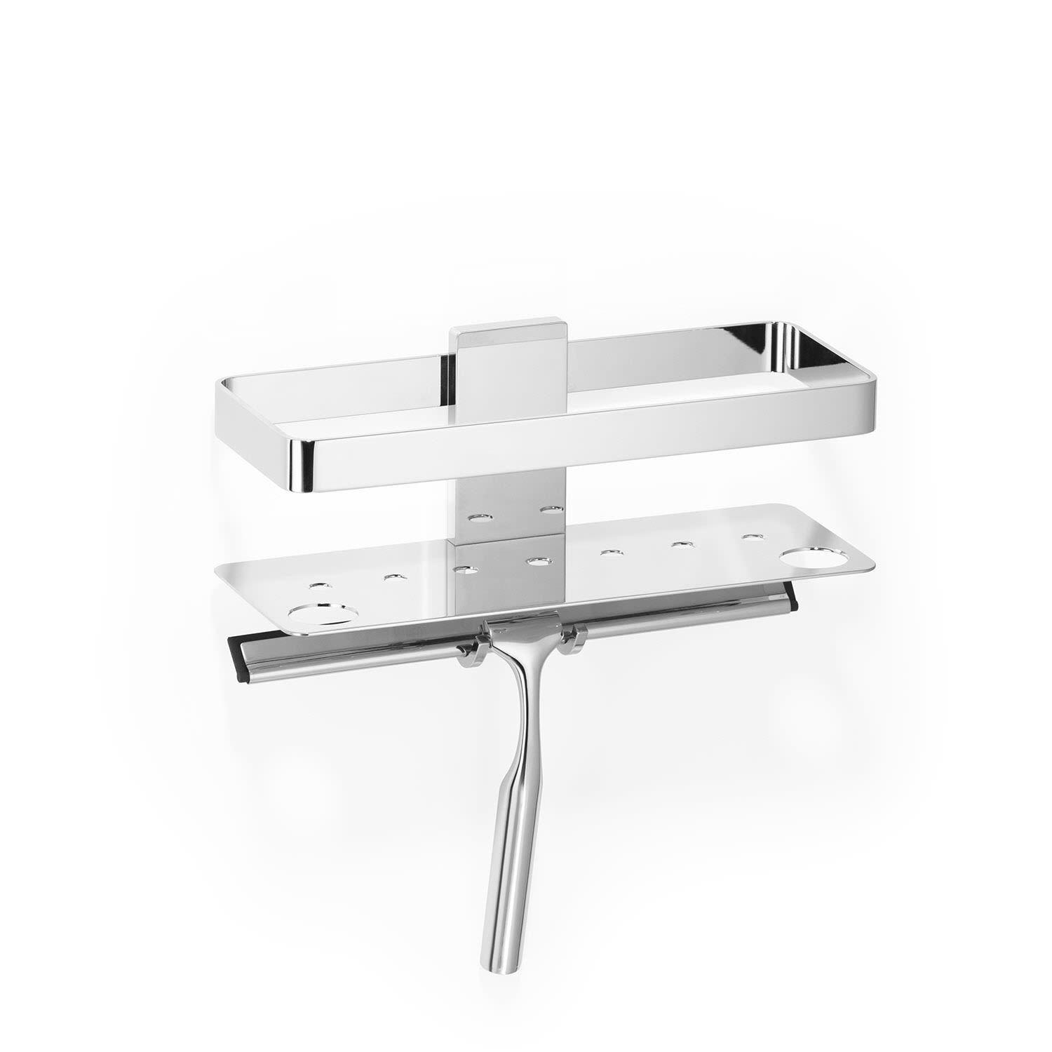 Giese Newport Duschkorb mit Halter für Rasierer und Glasabzieher, Accessoires, chrom 30818-02