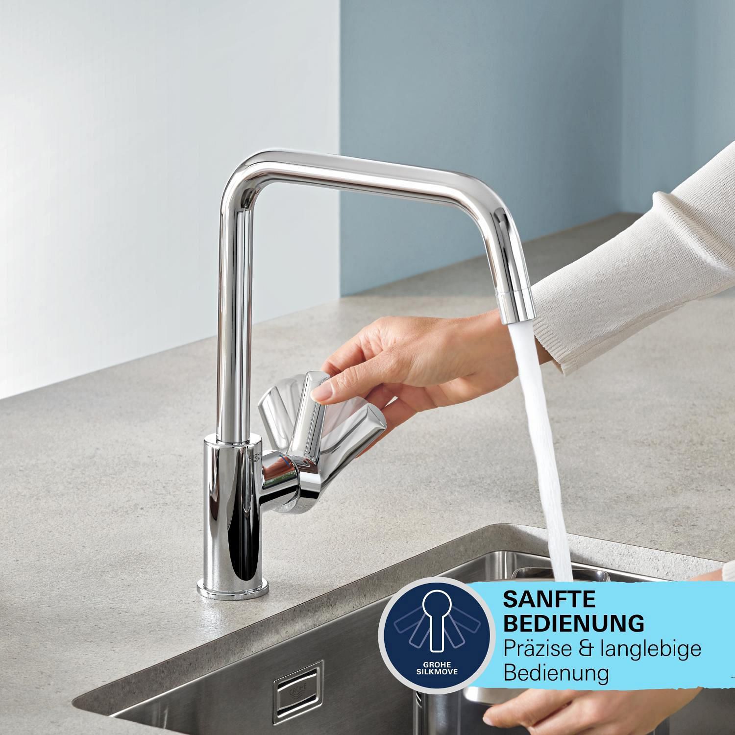 Grohe Start robinet de cuisine 30470000 chromé , bec haut pivotant 2