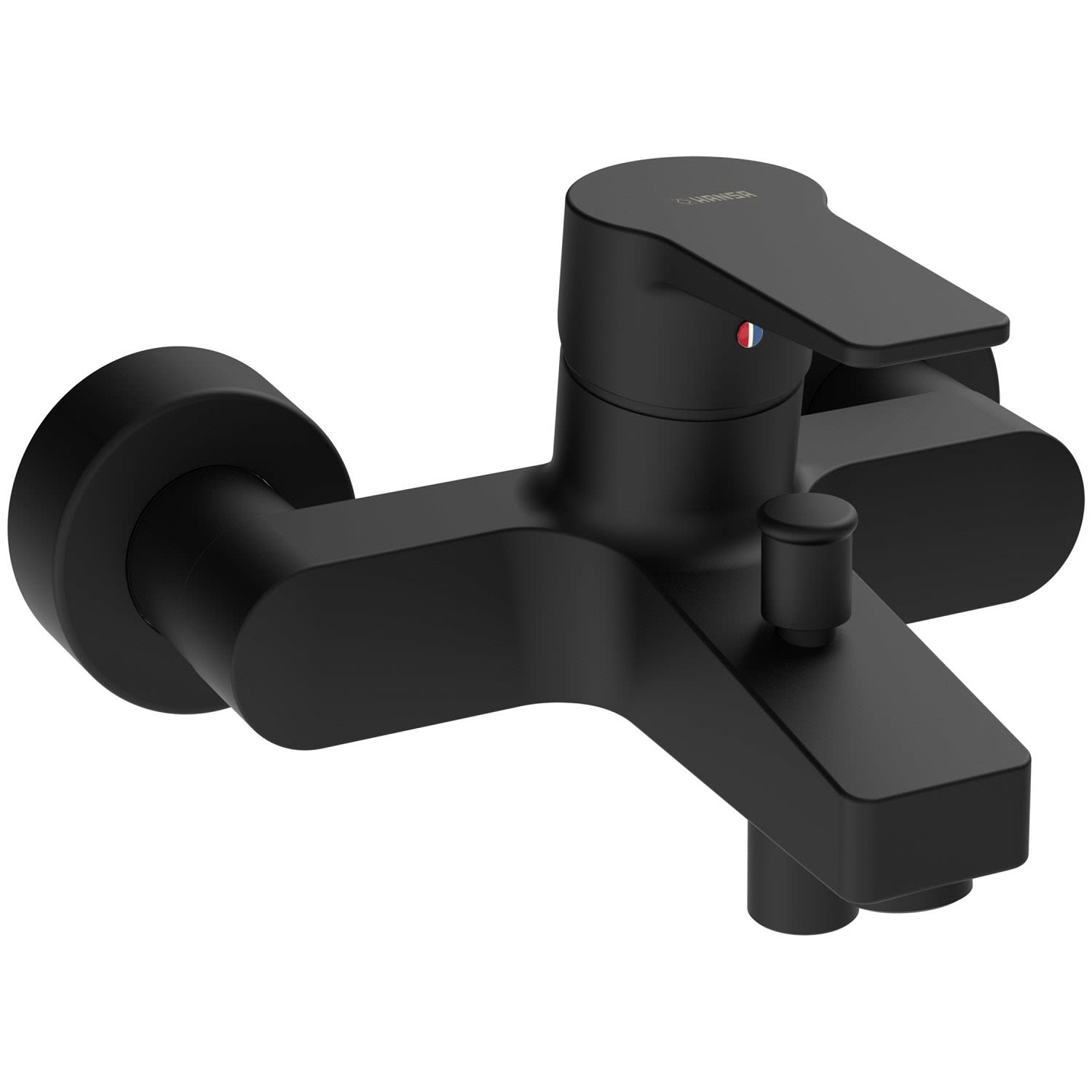 Hansa HANSATWIST Einhand Wannen- und Brausebatterie, Badarmaturen, matt schwarz