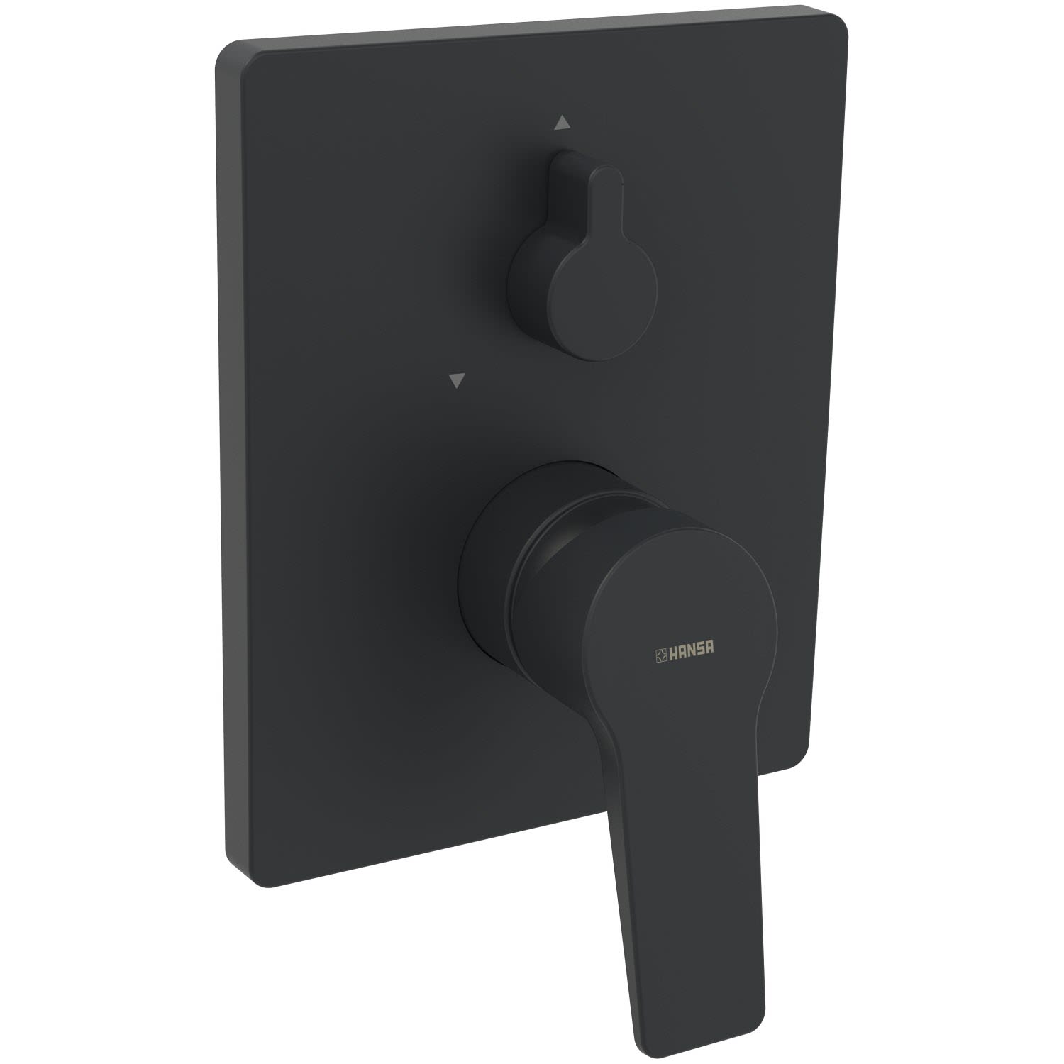 Hansa HANSATWIST Einhebelmischer Fertigmontageset für Wanne/Brause, Rosette eckig, Badarmaturen, matt schwarz 8984908333