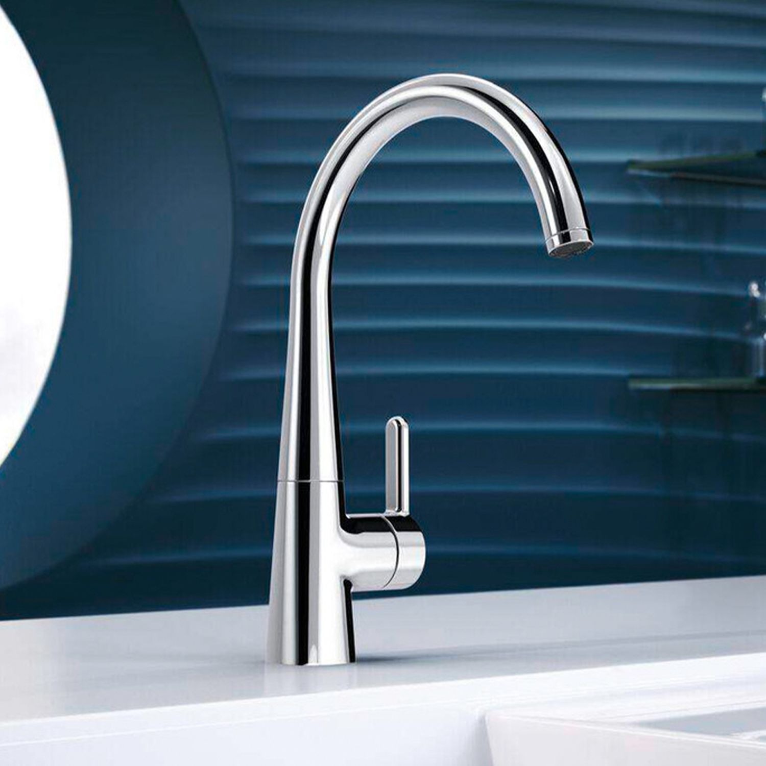Robinet de cuisine Hansa Hansadesigno Style 51012283 côté levier, pivotante , projection 219 mm, chromé 2