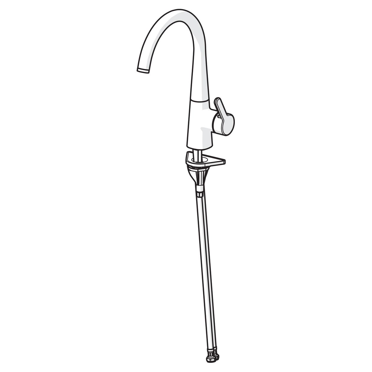 Robinet de cuisine Hansa Hansadesigno Style 51012283 côté levier, pivotante , projection 219 mm, chromé 4