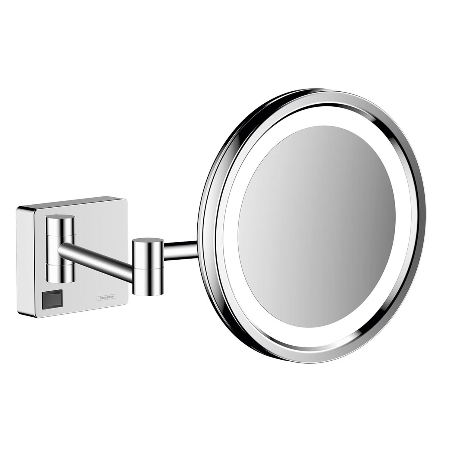 Miroir de rasage Hansgrohe AddStoris 41790000, grossissement x3, éclairage LED, fixation murale, chromé 2