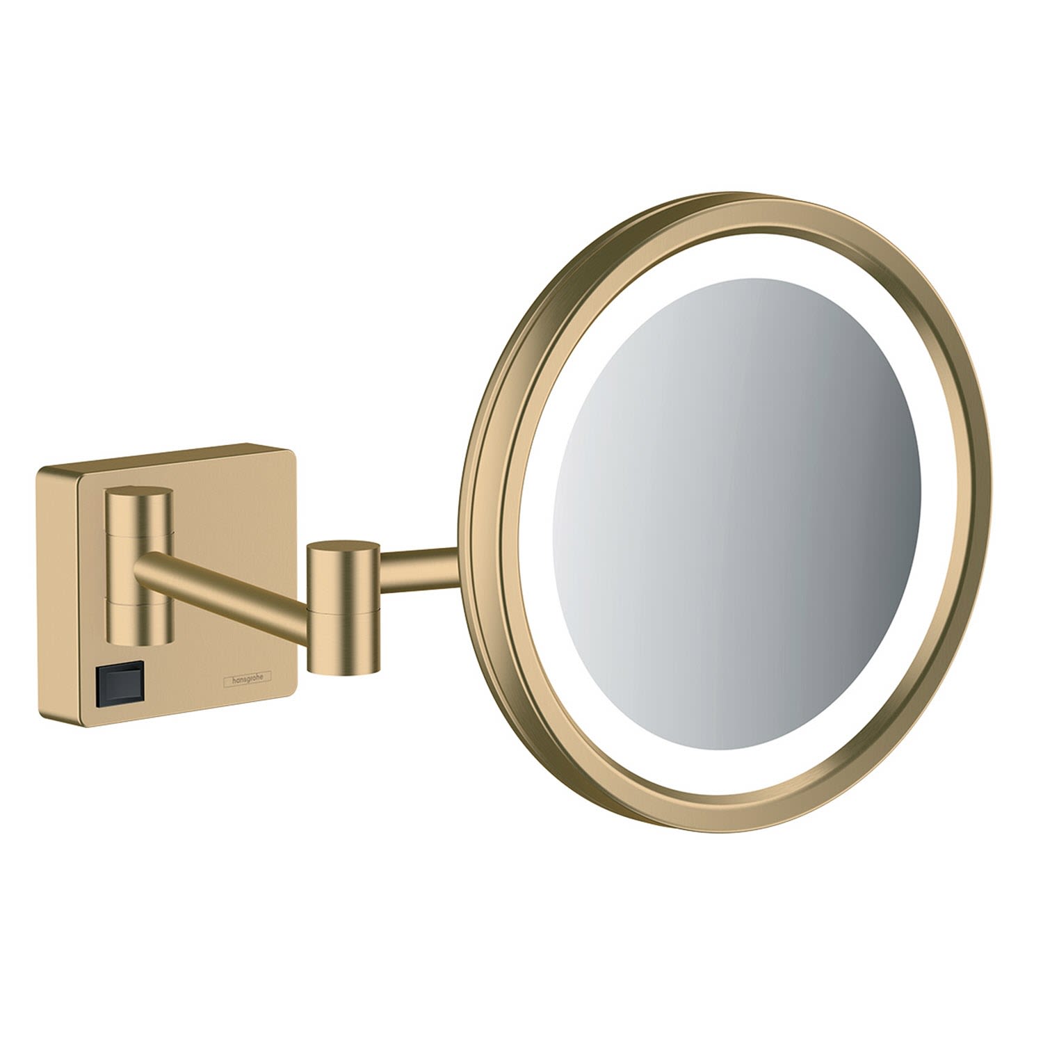 Miroir de rasage Hansgrohe AddStoris 41790140, grossissement x3, avec éclairage LED, fixation murale, bronze brossé