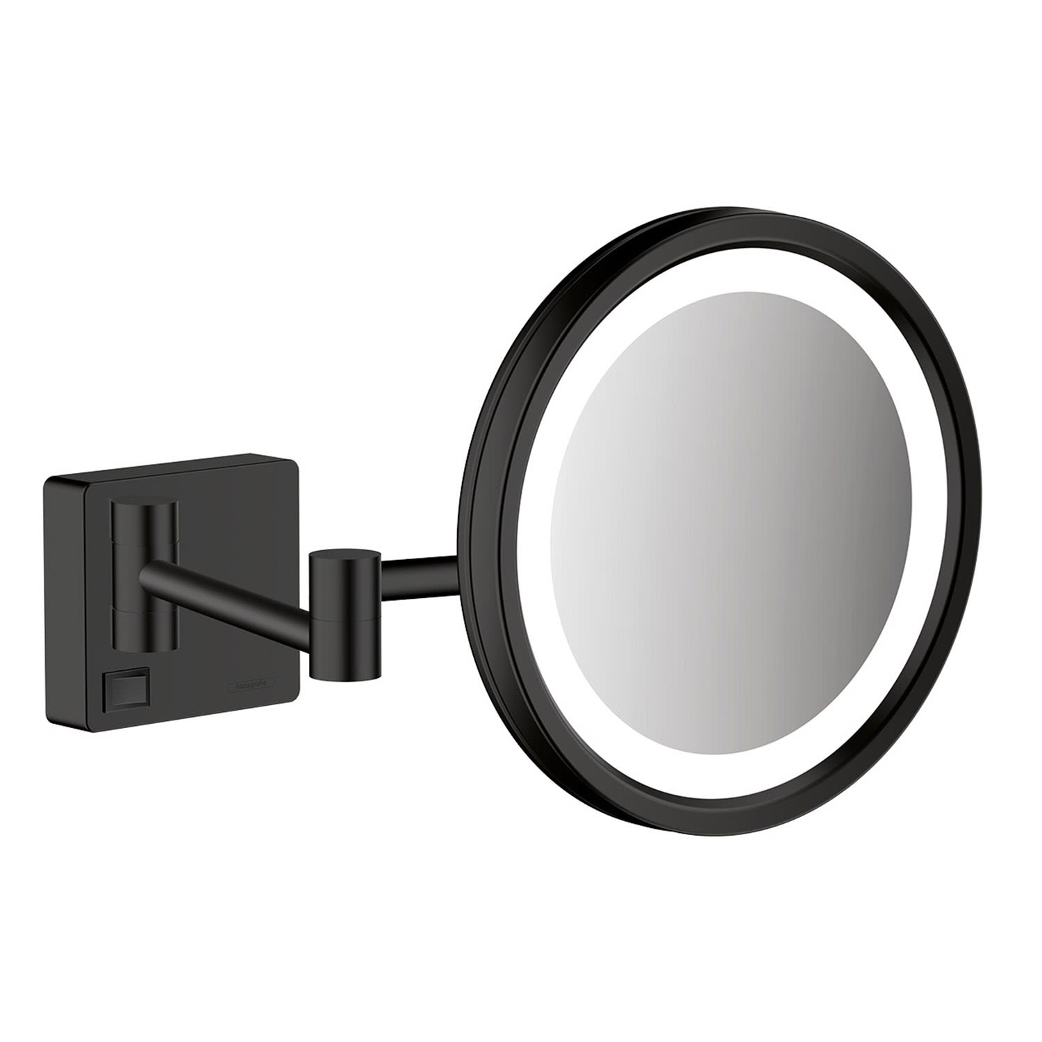 Miroir cosmétique hansgrohe AddStoris 41790670, grossissement x3, avec éclairage LED, fixation murale, noir mat