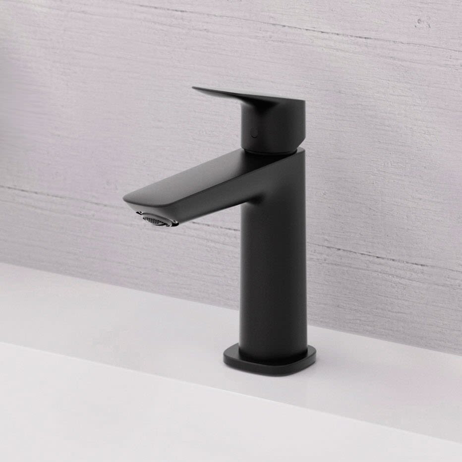 hansgrohe Logis Einhebel-Waschtischarmatur 110 Fine mit Push-Open Ablaufgarnitur, Badarmaturen, mattschwarz 71252670