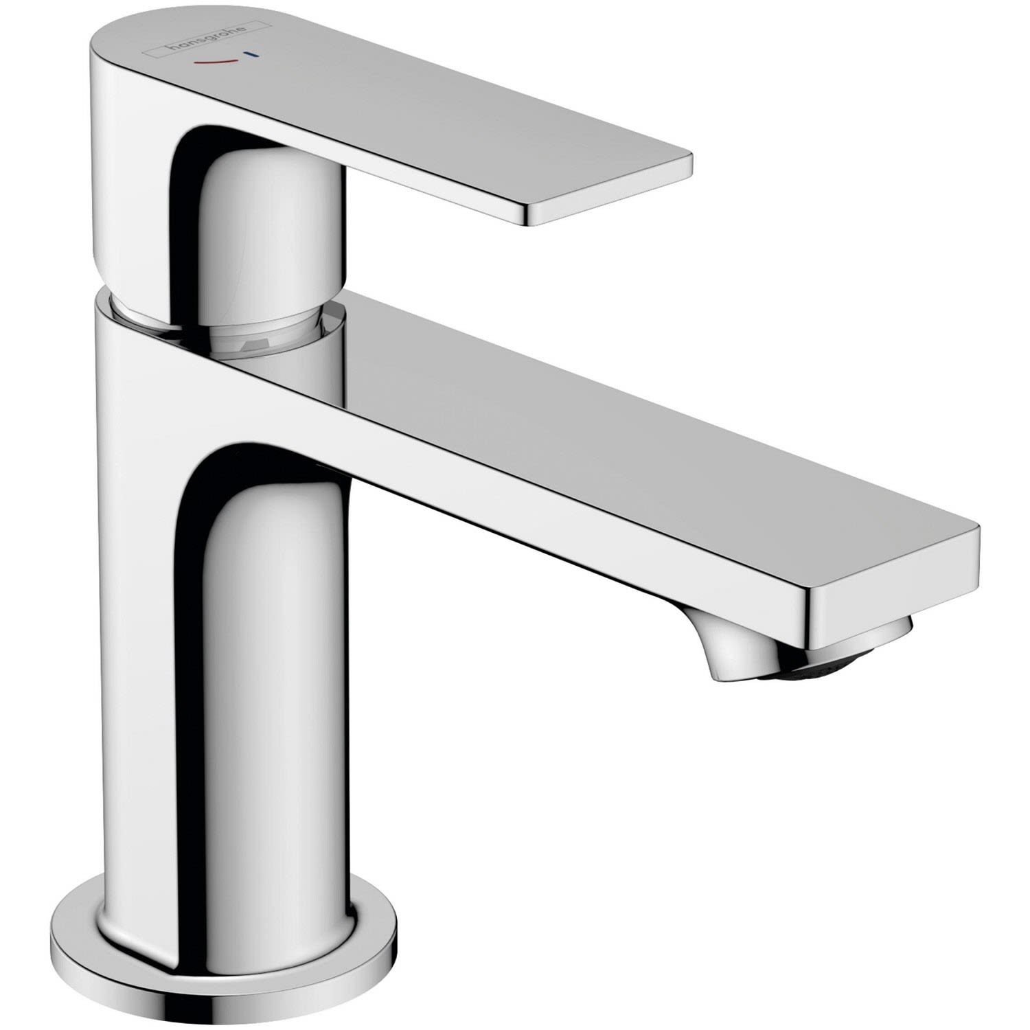 Hansgrohe Rebris E Einhebel-Waschtischarmatur 80 CoolStart wassersparend+ mit Zugstangen-Ablaufgarnitur, Badarmaturen, 72587000, chrom