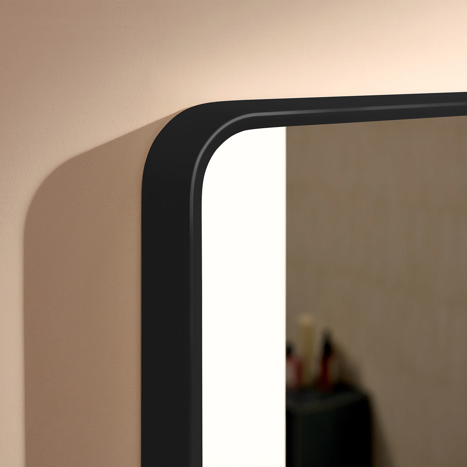 Hansgrohe Xarita Lite Q miroir 54964670 avec éclairage latéral LED, noir mat, L 1000 x H 700 x P 30 mm, 14 W 2