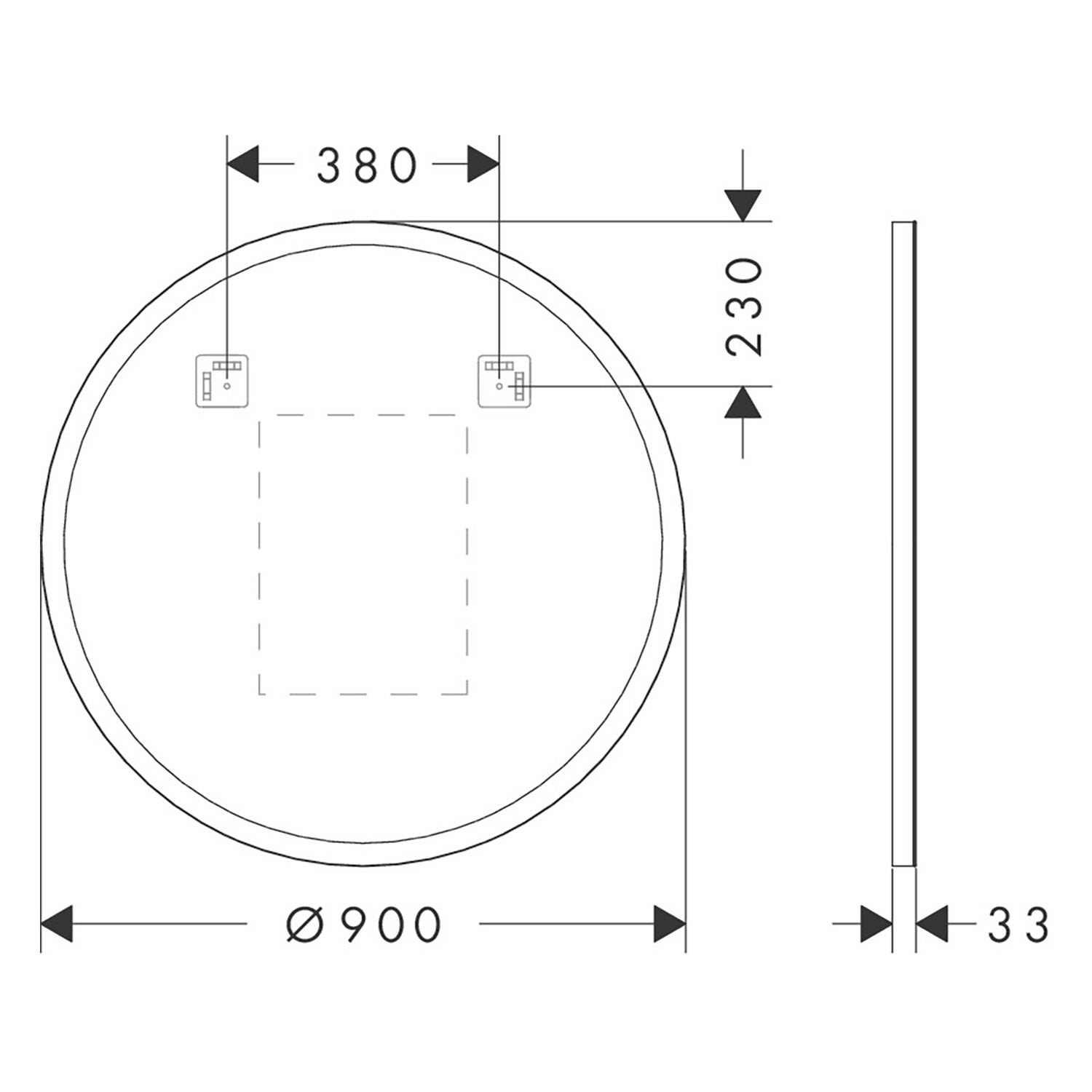 Hansgrohe Xarita Lite S Spiegel mit runder LED-Beleuchtung 900/30 IR Sensor 4