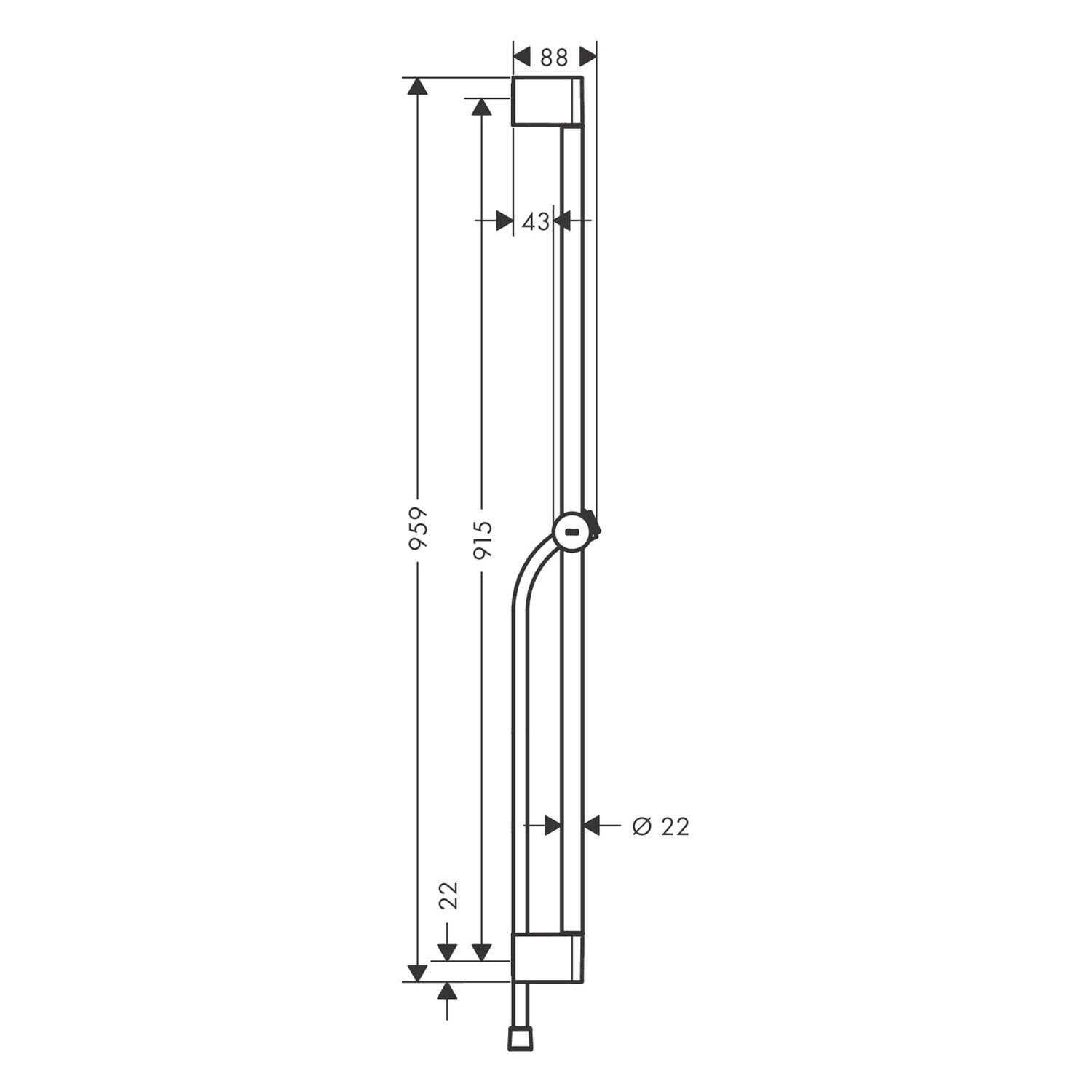 Hansgrohe Unica 24401000 90 cm, avec support de douchette push, chromé 3