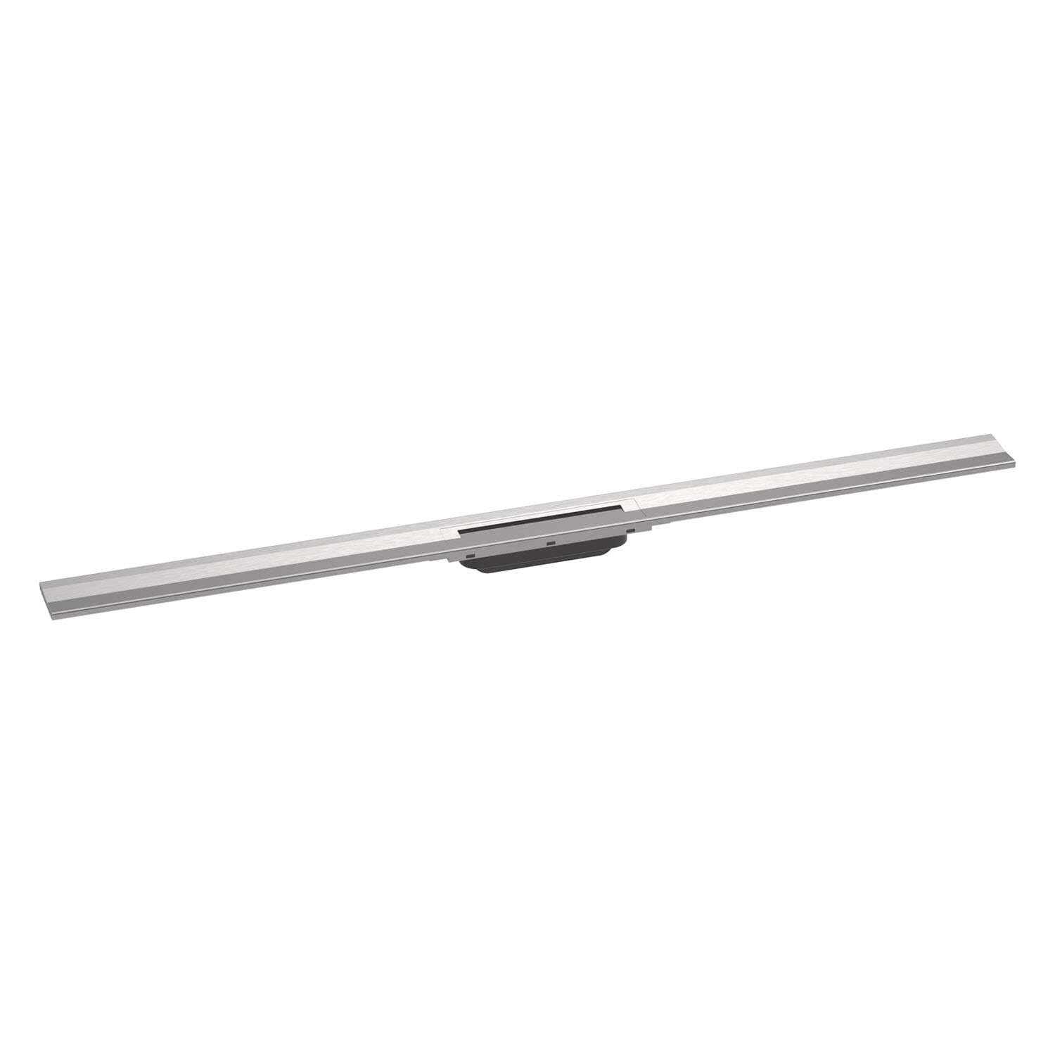 hansgrohe RainDrain Flex Fertigset Duschrinne 120 cm, kürzbar zur Wandmontage, Duschabläufe, edelstahl gebürstet 56054800