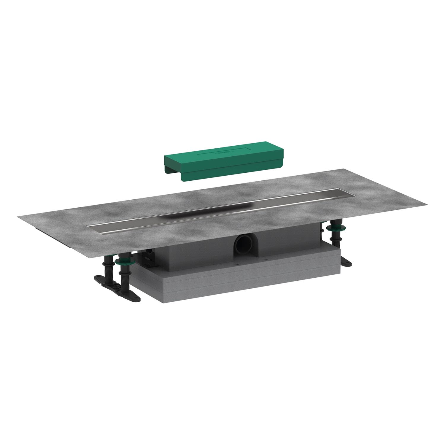 hansgrohe uBox univ. Komplettset 60 cm, flache Install. für Duschrinnen 56016180, Duschabläufe,