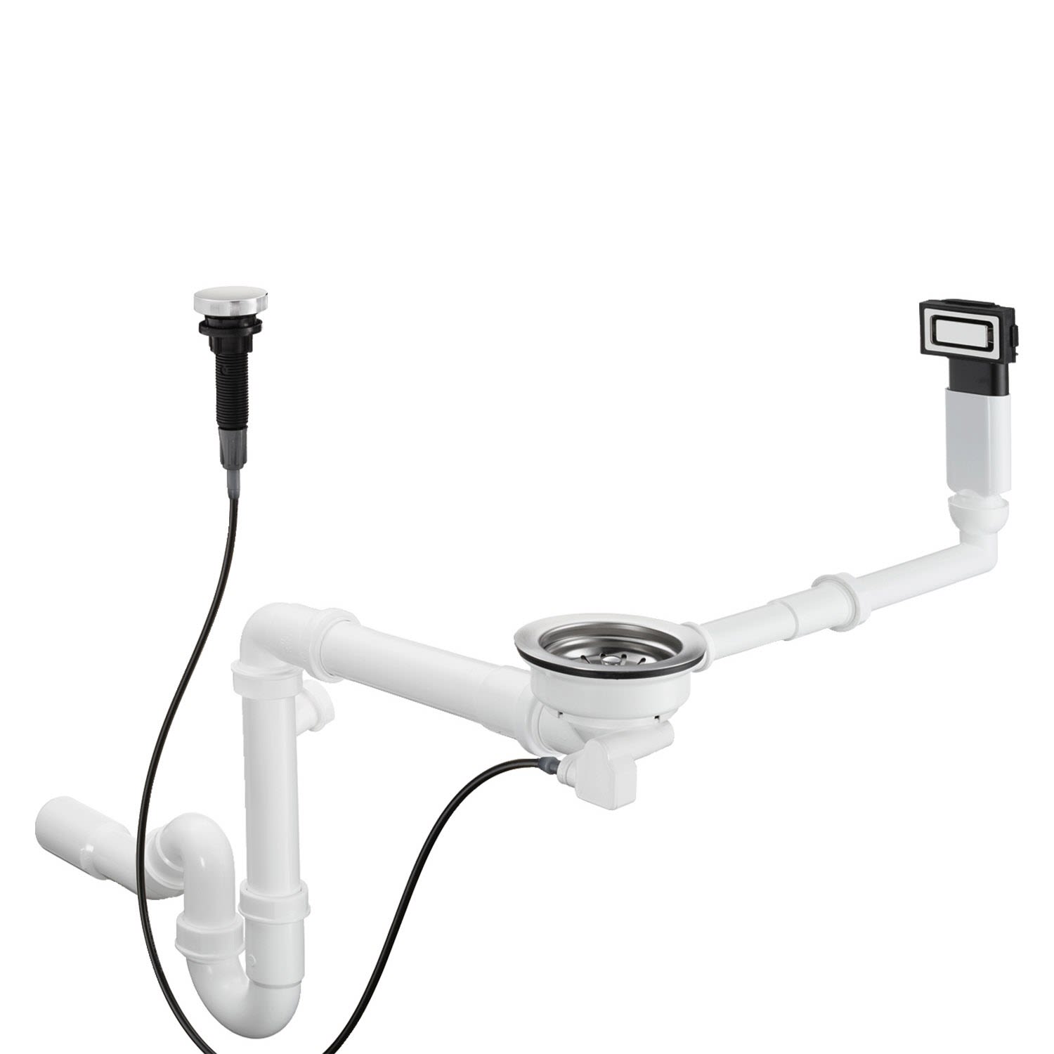 hansgrohe D14-11 Automatische Ab- und Überlaufgarnitur für Einzelbecken, 43931800, Montagezubehör, edelstahl