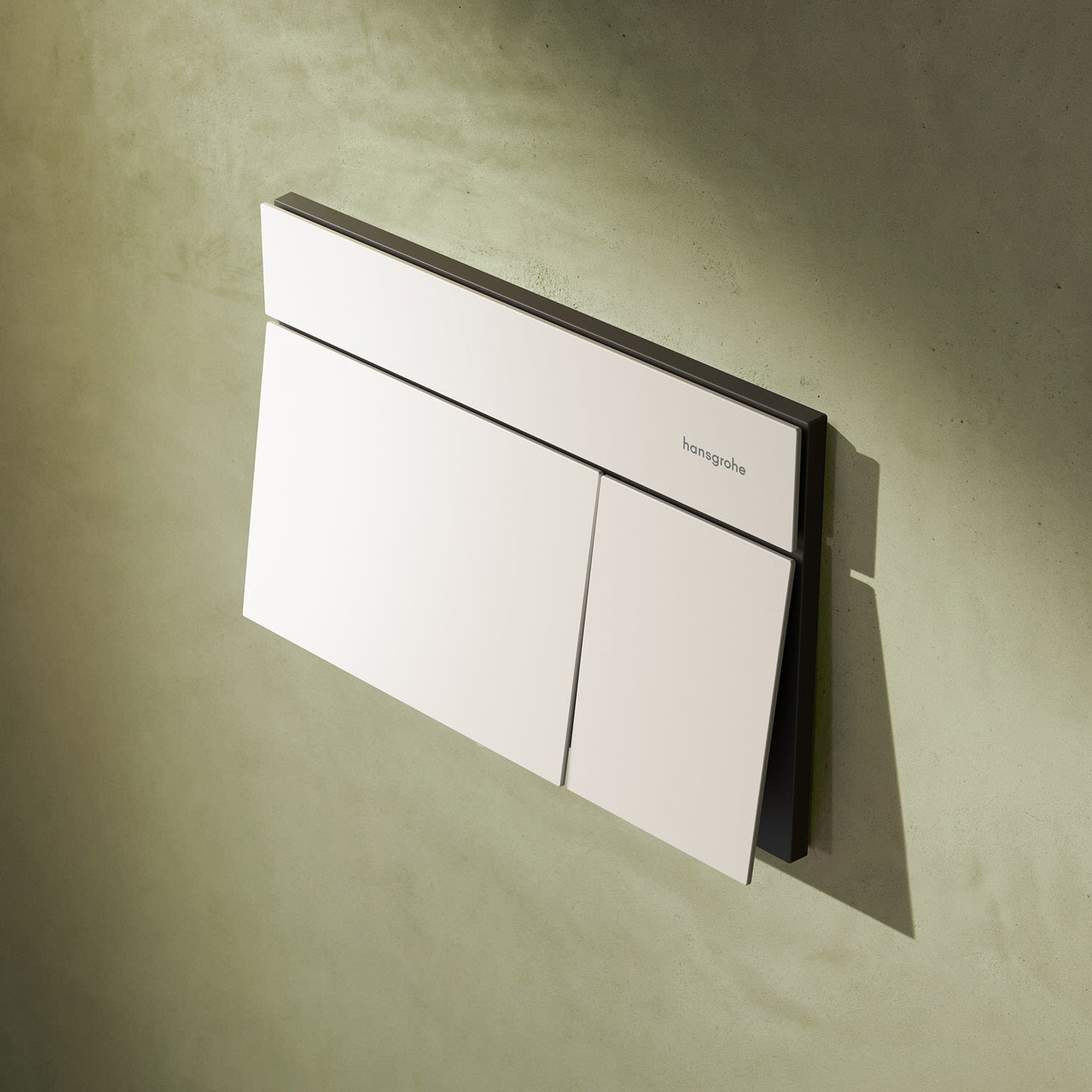 hansgrohe iFrame Element E Betätigungsplatte für 2-Mengen-Spülung, Montagezubehör, mattweiß 66003700