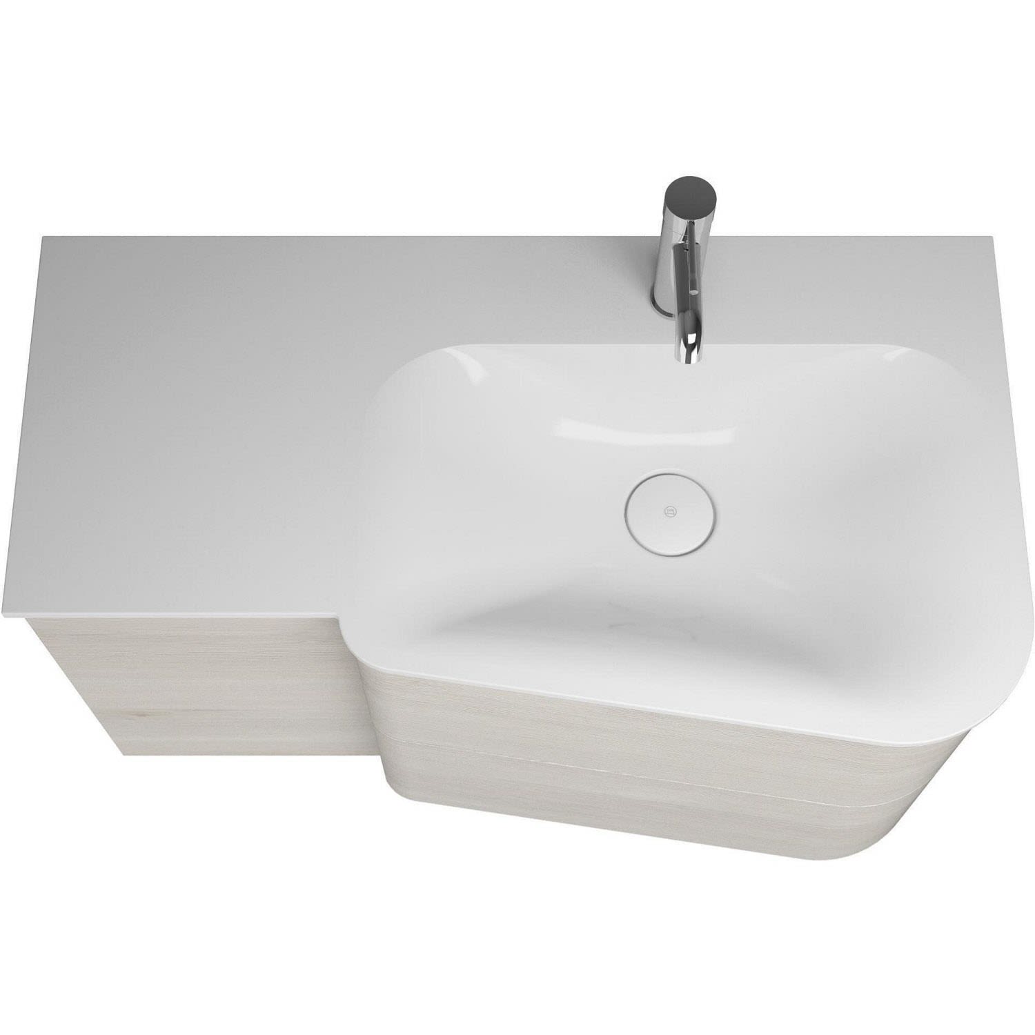 burgbad Badu Mineralguss-Waschtisch inkl. Waschtischunterschrank 92 cm,  Becken rechts 2