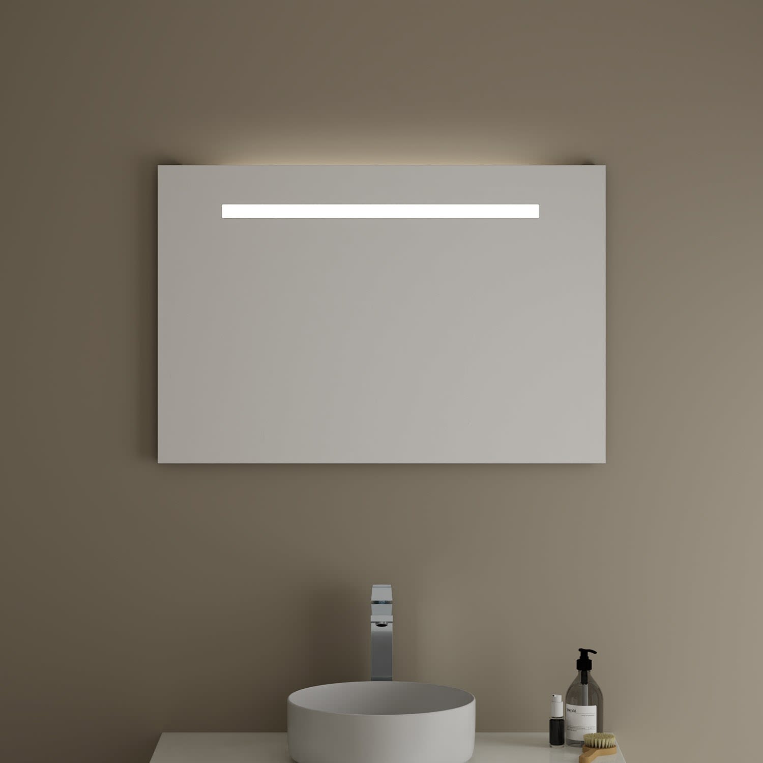 burgbad Eqio Badspiegel mit LED Beleuchtung in Chromoptik, 90 x 60 cm
