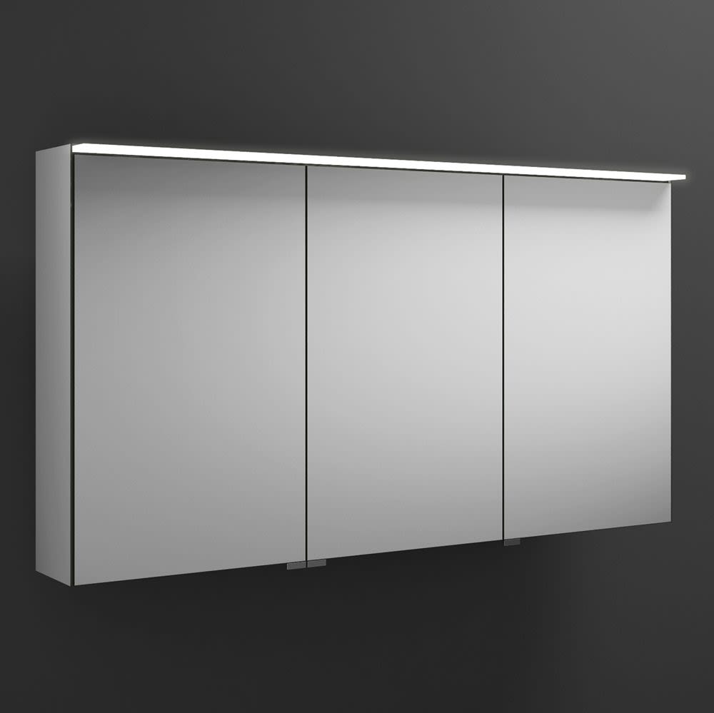 burgbad Junit Spiegelschrank mit LED-Aufsatzleuchte 120 cm Links, Badmöbel, SPIY120LF3148PN380, verspiegelt