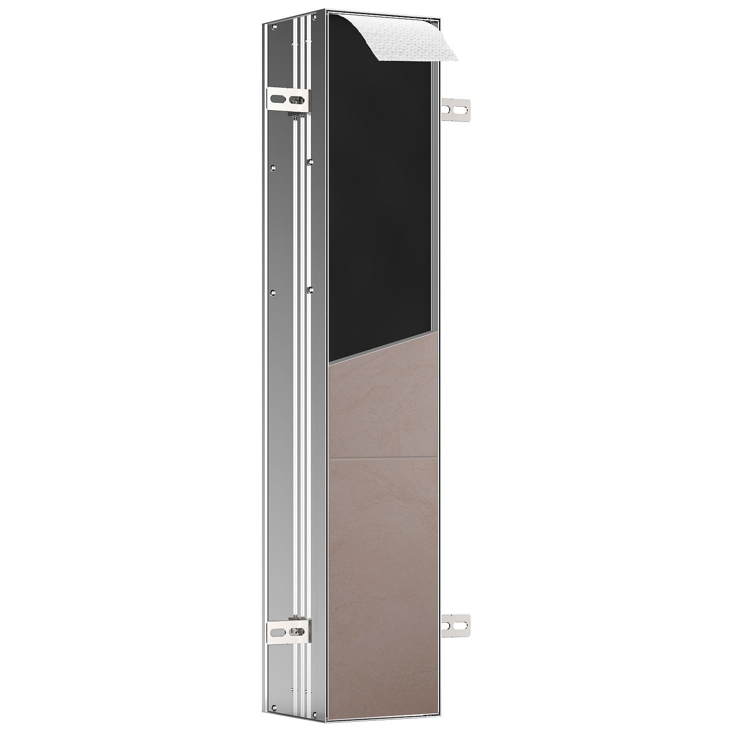 Emco asis plus WC-Modul - Unterputzmodell 15,4 x 80,3 cm, Türanschlag links, Aktions- und Bannerartikelgruppen, aluminium 975611010