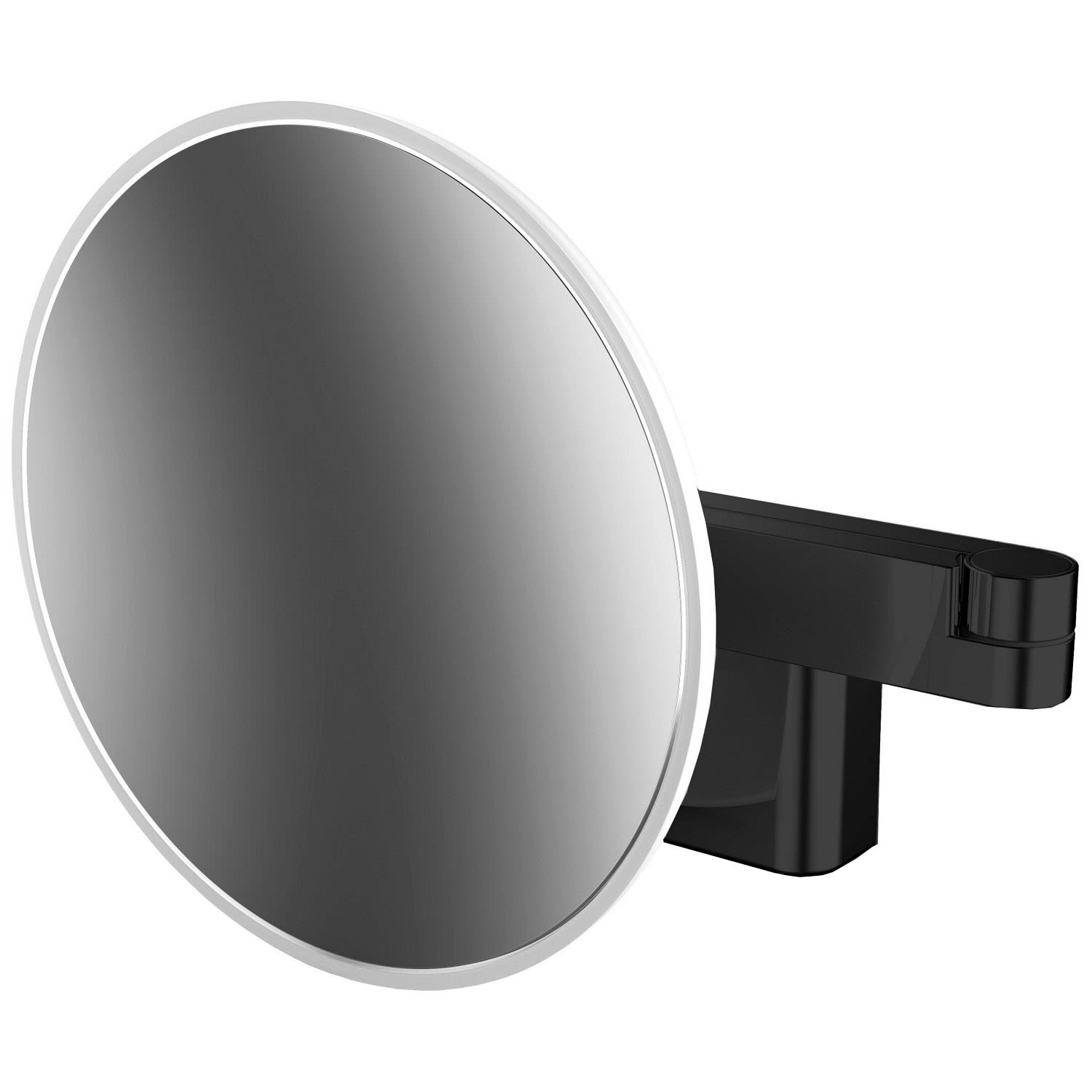 Emco evo LED rasage / Miroirs cosmétiques 109513330 noir, grossissement 5 fois, Ø 209 mm, 2 bras, rond
