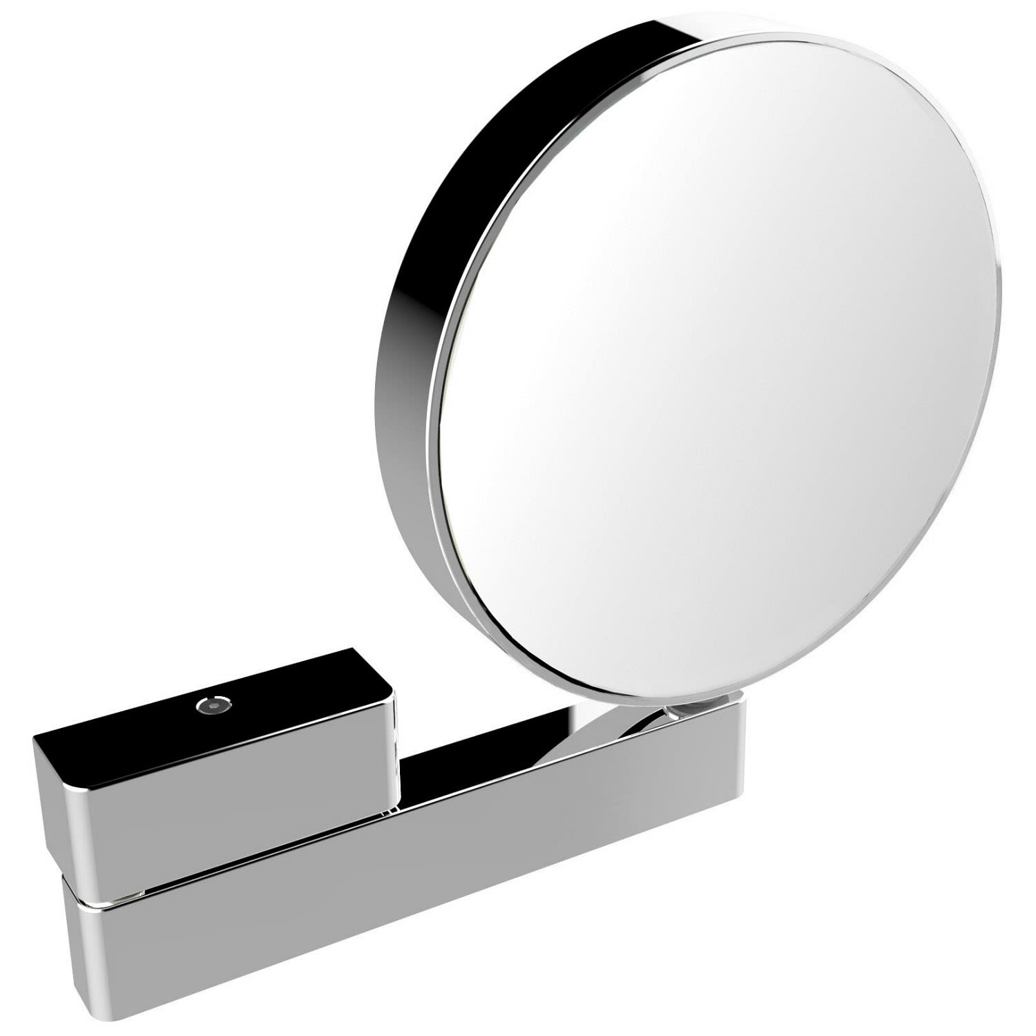 Miroir de rasage et cosmétique Emco 109500117, miroir double face, grossissement 3x et 7x, rond, bras articulé, chromé