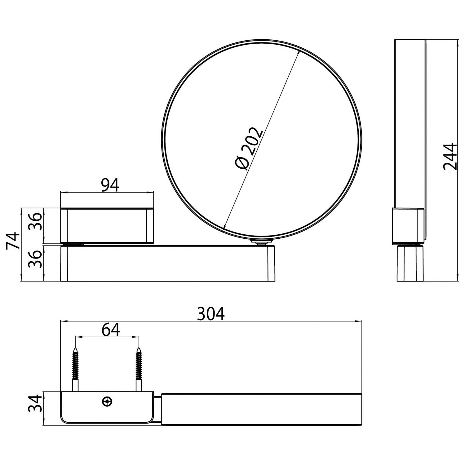 Miroir de rasage et cosmétique Emco 109500117, miroir double face, grossissement 3x et 7x, rond, bras articulé, chromé 2