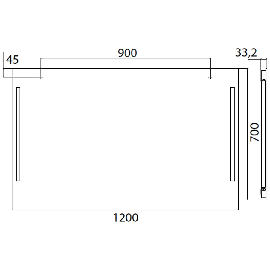 Emco 449600075 Miroir lumineux Premium, 1.200 x 700 mm sans interrupteur, 2 x T5-14 W, 220-240 V / 50 Hz 3