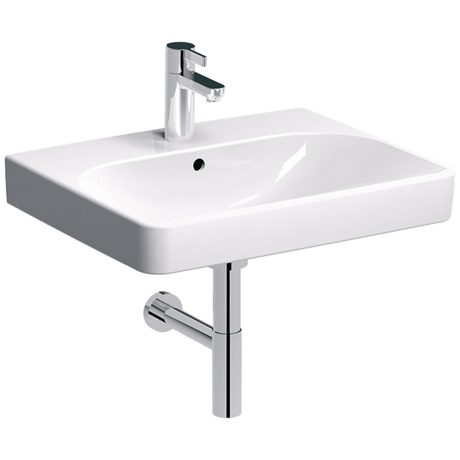 Geberit Smyle Square lavabo 500229018 60 x 48 cm, KeraTect/ blanc , avec trou pour robinetterie, avec trop-plein 2