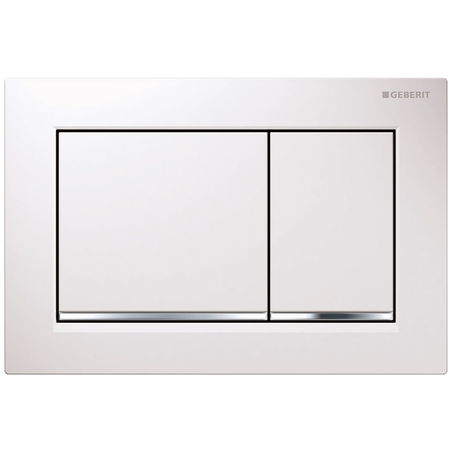 Geberit Omega 20 square Betätigungsplatte für 2-Mengen-Spülung, Montagezubehör, weiß/chrom hochglanz 115.080.KJ.1