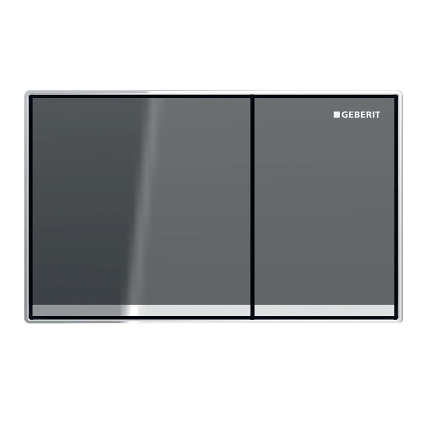 Geberit Betätigungsplatte Omega 60, für 2-Mengen-Spülung, Betätigung aus Glas 115.081.SI.1, Montagezubehör, lava 115.081.JK.1