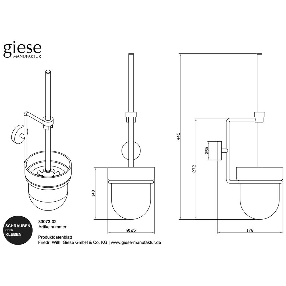 Giese Gifix Uno Toilettenbürstengarnitur Weiß 3