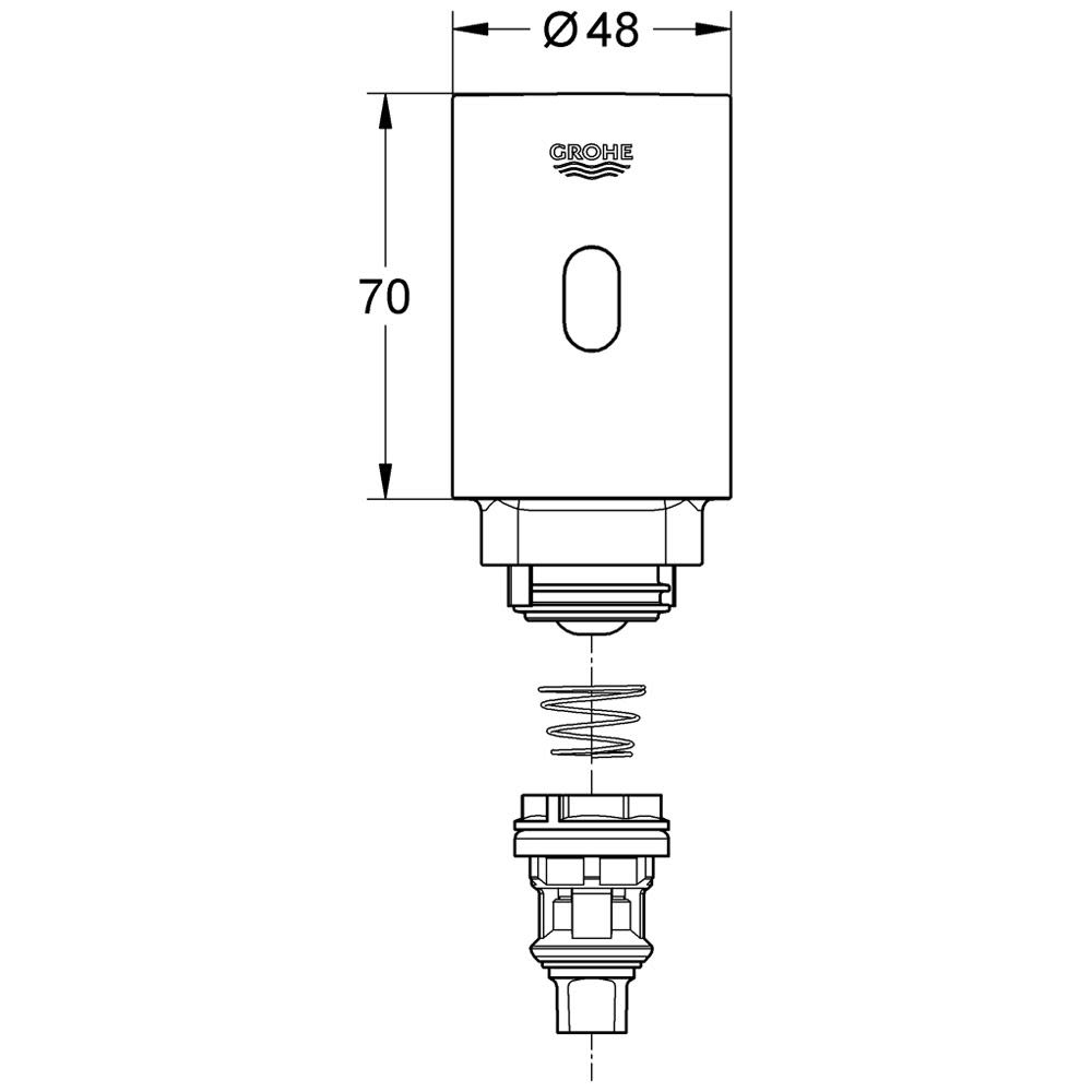 Tectron unité de Grohe 37427000 chromé, en saillie, à piles 2